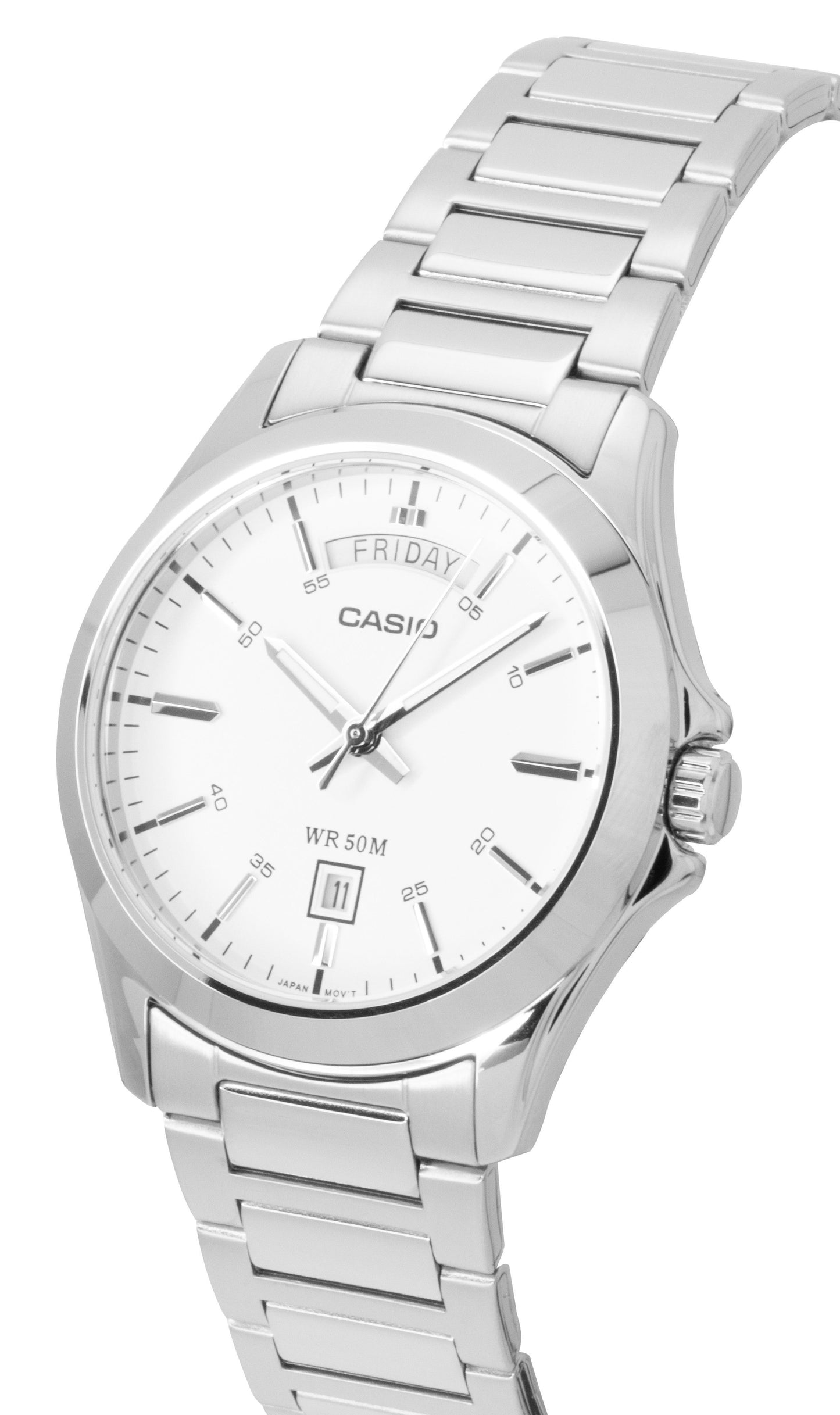 Casio Standard Analog Edelstahl White Dial Quarz MTP-1370D-7A3V Herrenuhr