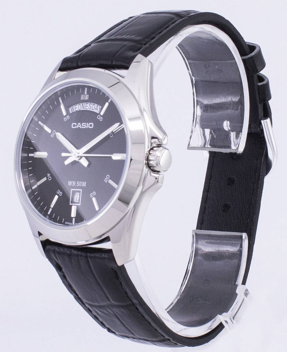Casio Analog Schwarzes Zifferblatt MTP-1370L-1AVDF MTP-1370L-1AV Herrenuhr