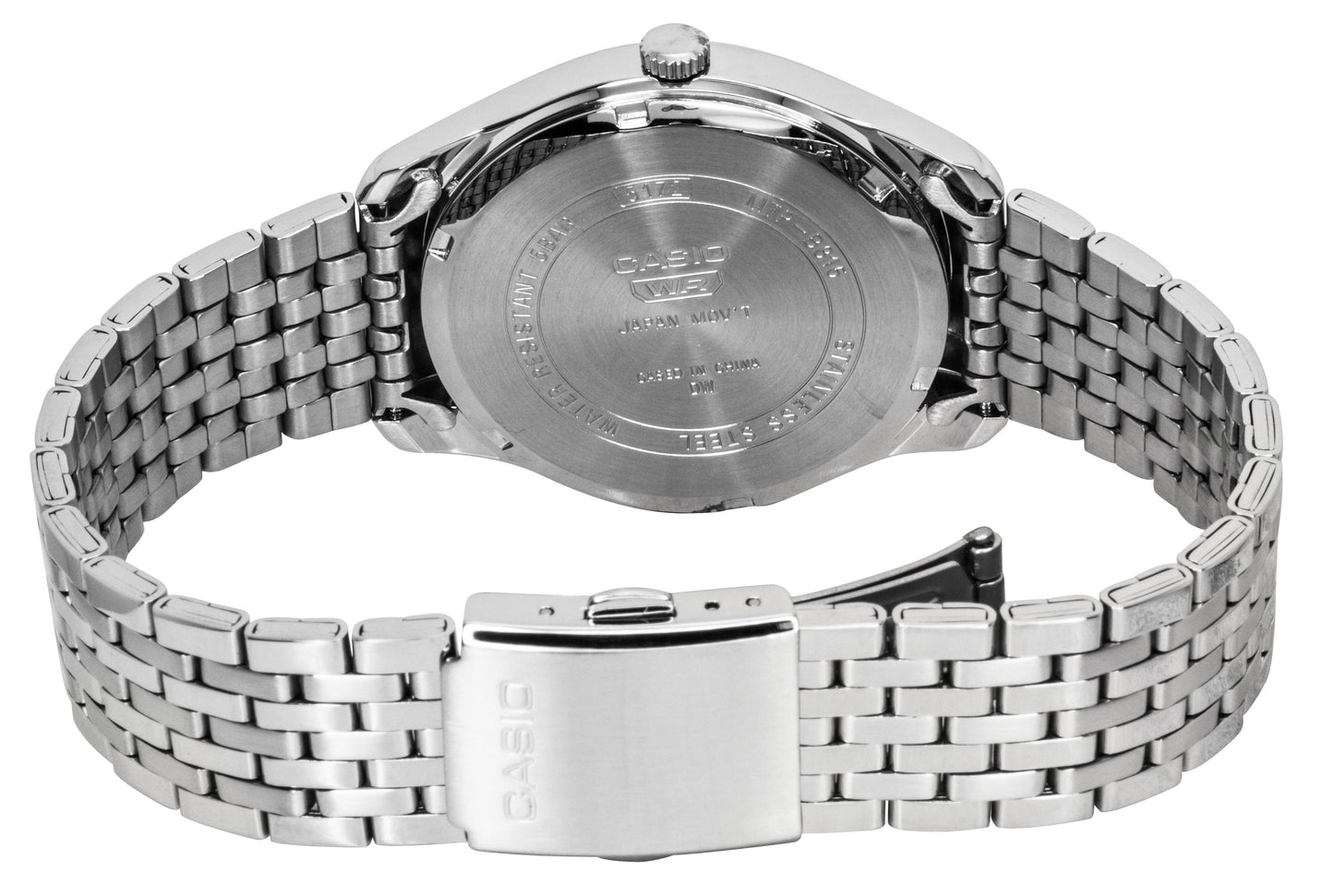 Casio Analog Edelstahl Schwarzes Zifferblatt Quarz MTP-B315D-1AV Herrenuhr