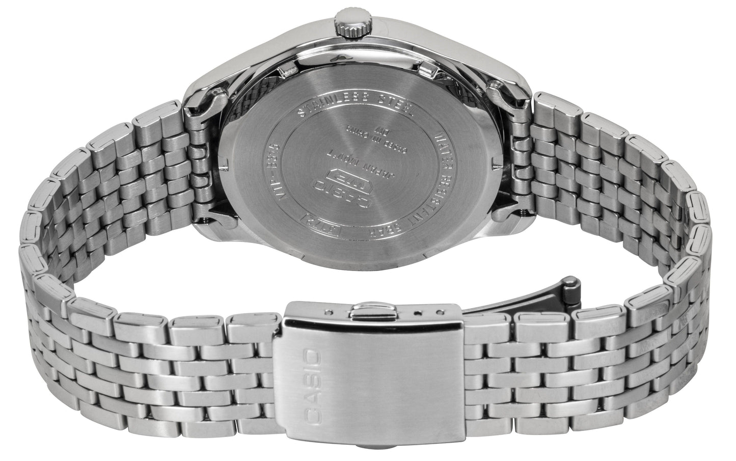 Casio Analog Edelstahl Silberfarbenes Zifferblatt Quarz MTP-B315D-7AV Herrenuhr