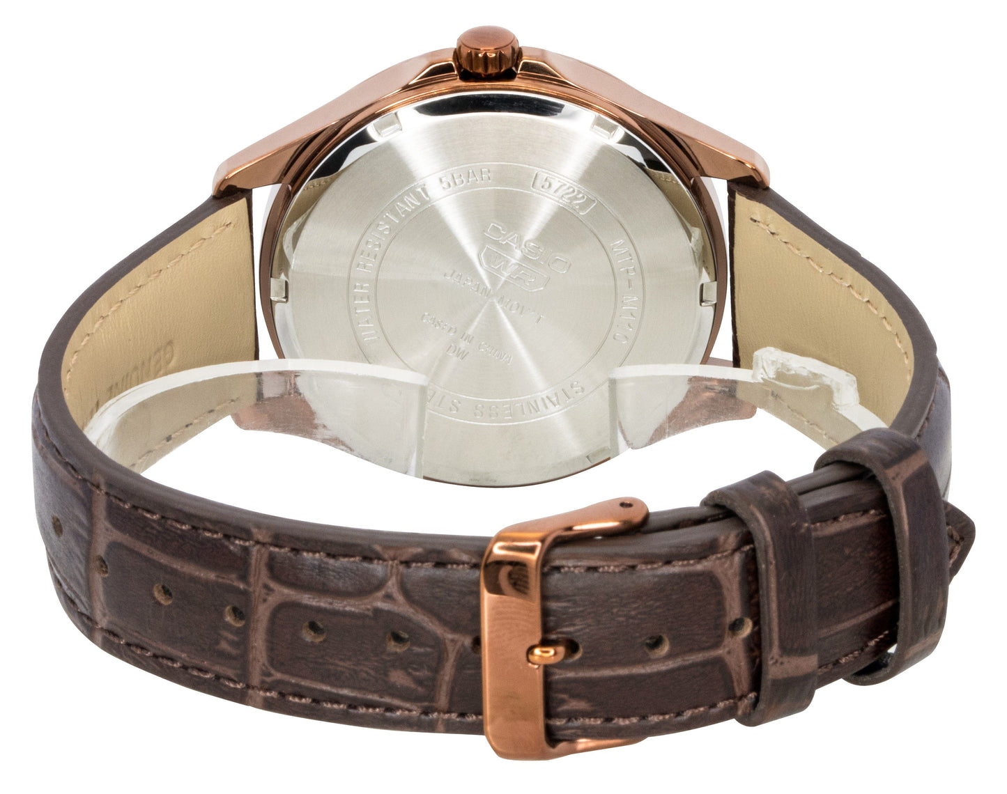 Casio Standard Analog Moon Phase Lederarmband Ivory Dial Quarz MTP-M110RL-5AV Herrenuhr