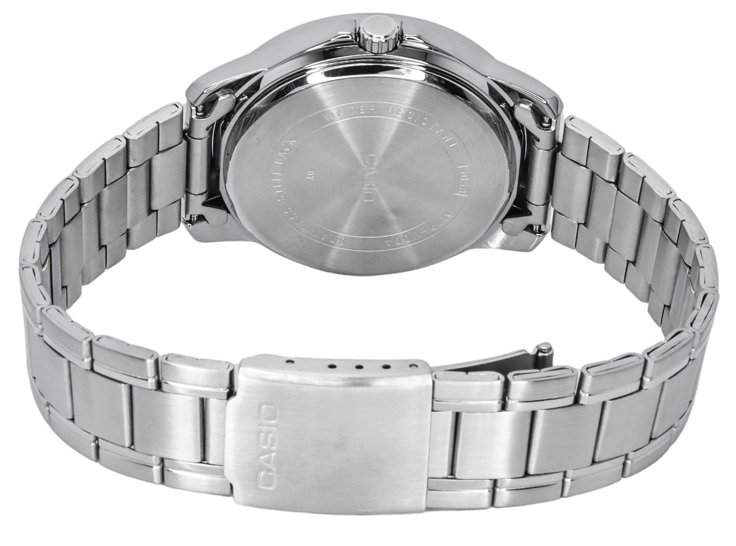 Casio Standard Analog Edelstahl Silberfarbenes Zifferblatt Quarz MTP-V004D-7C Herrenuhr