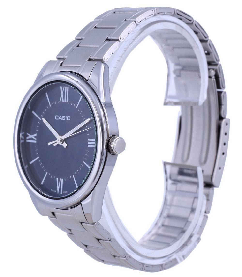 Casio Blaues Zifferblatt Edelstahl Analog Quarz MTP-V005D-2B5 MTPV005D-2 Herrenuhr