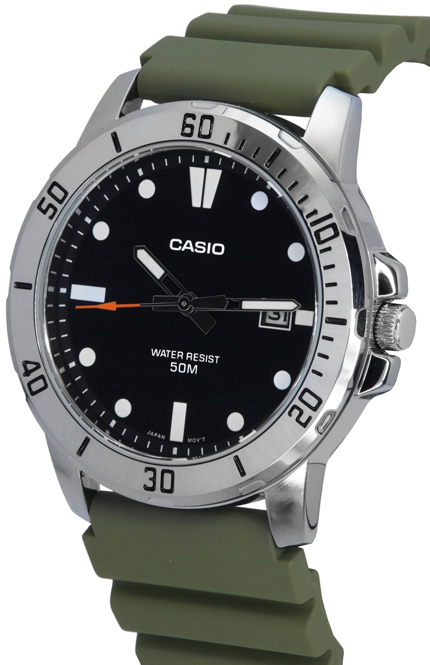 Casio Standard Analog Resin Strap Schwarzes Zifferblatt Quarz MTP-VD01-3E MTPVD01-3E Herrenuhr