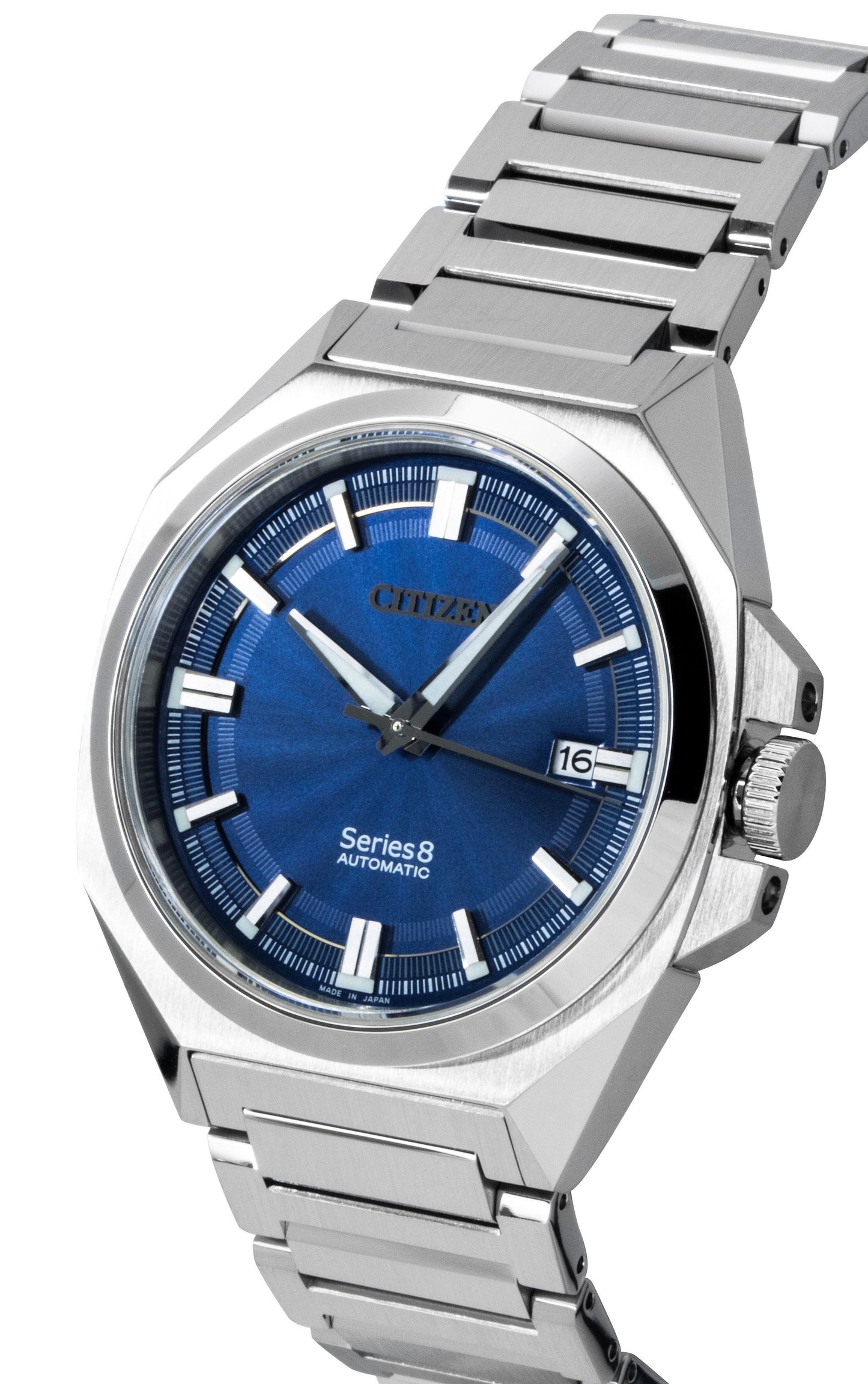 Citizen Series 8 Edelstahl Blaues Zifferblatt Automatik NB6010-81L 100M Herrenuhr