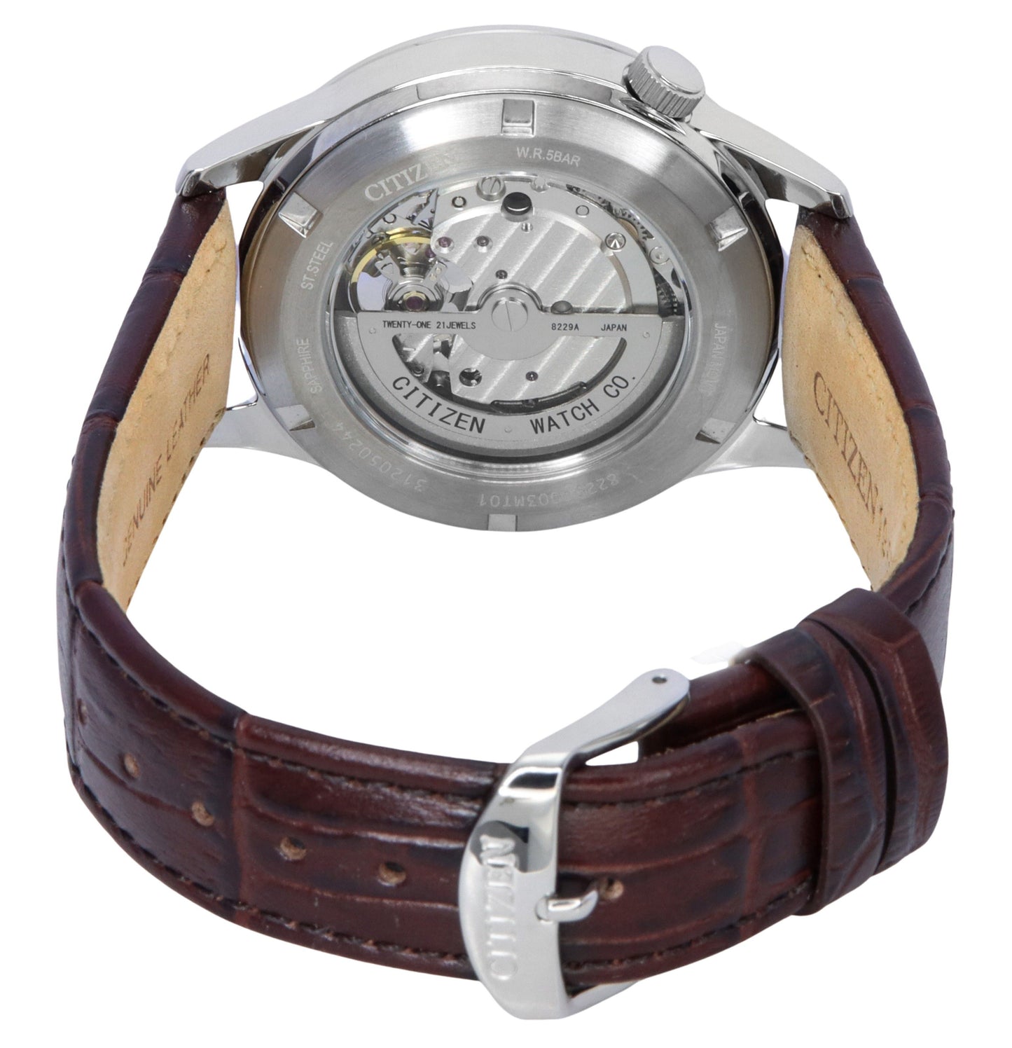Citizen Calf Lederarmband Open Heart Ivory Dial Automatik NH9130-17A Herrenuhr