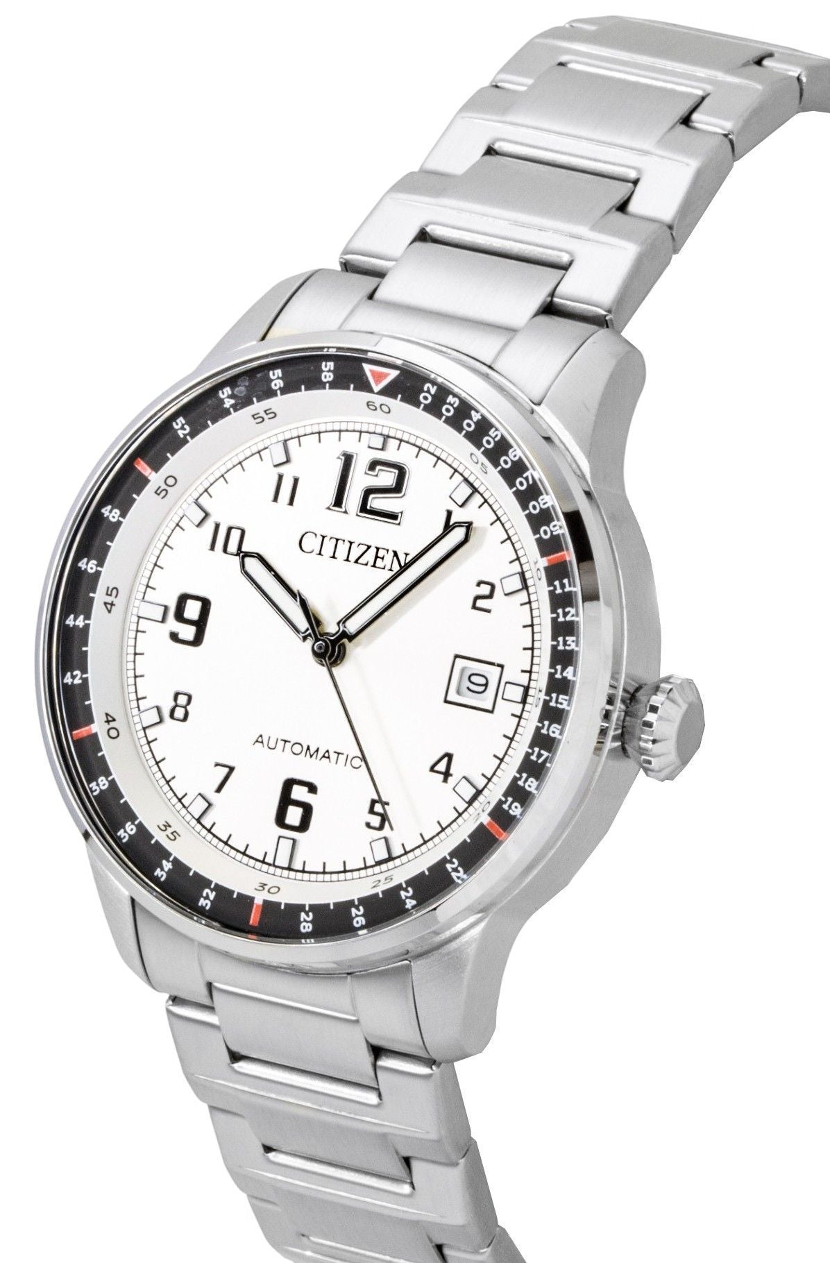 Citizen Edelstahl White Dial Automatik NJ0190-51A 100M Herrenuhr