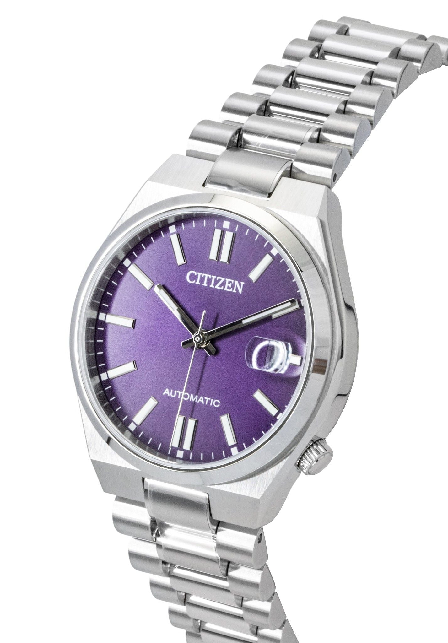 Citizen Tsuyosa Edelstahl Sunray Purple Dial Automatik NJ0200-50W Herrenuhr