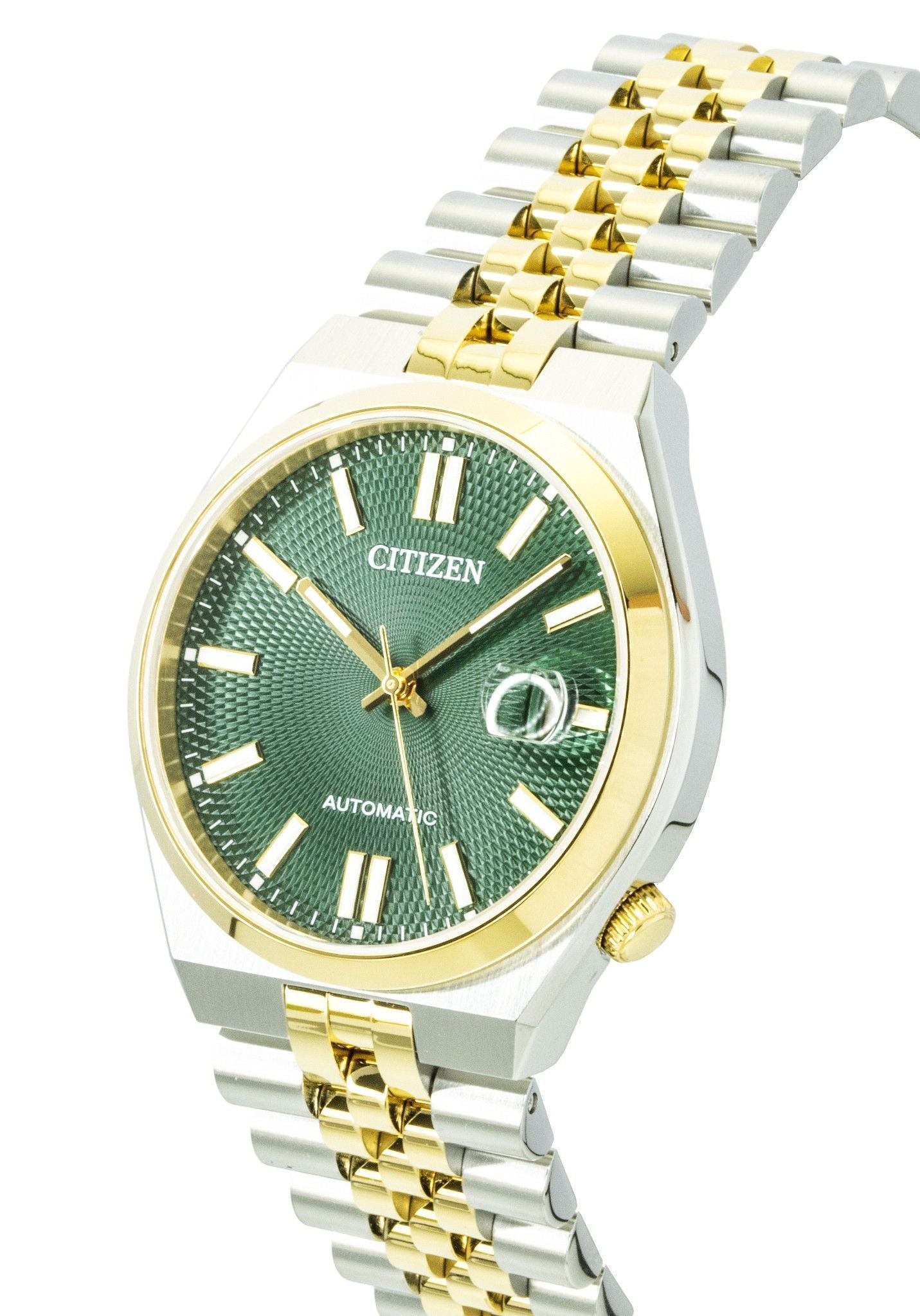 Citizen Tsuyosa 60 Two Tone Edelstahl Gr?nes Zifferblatt Automatik NK0024-54X Herrenuhr