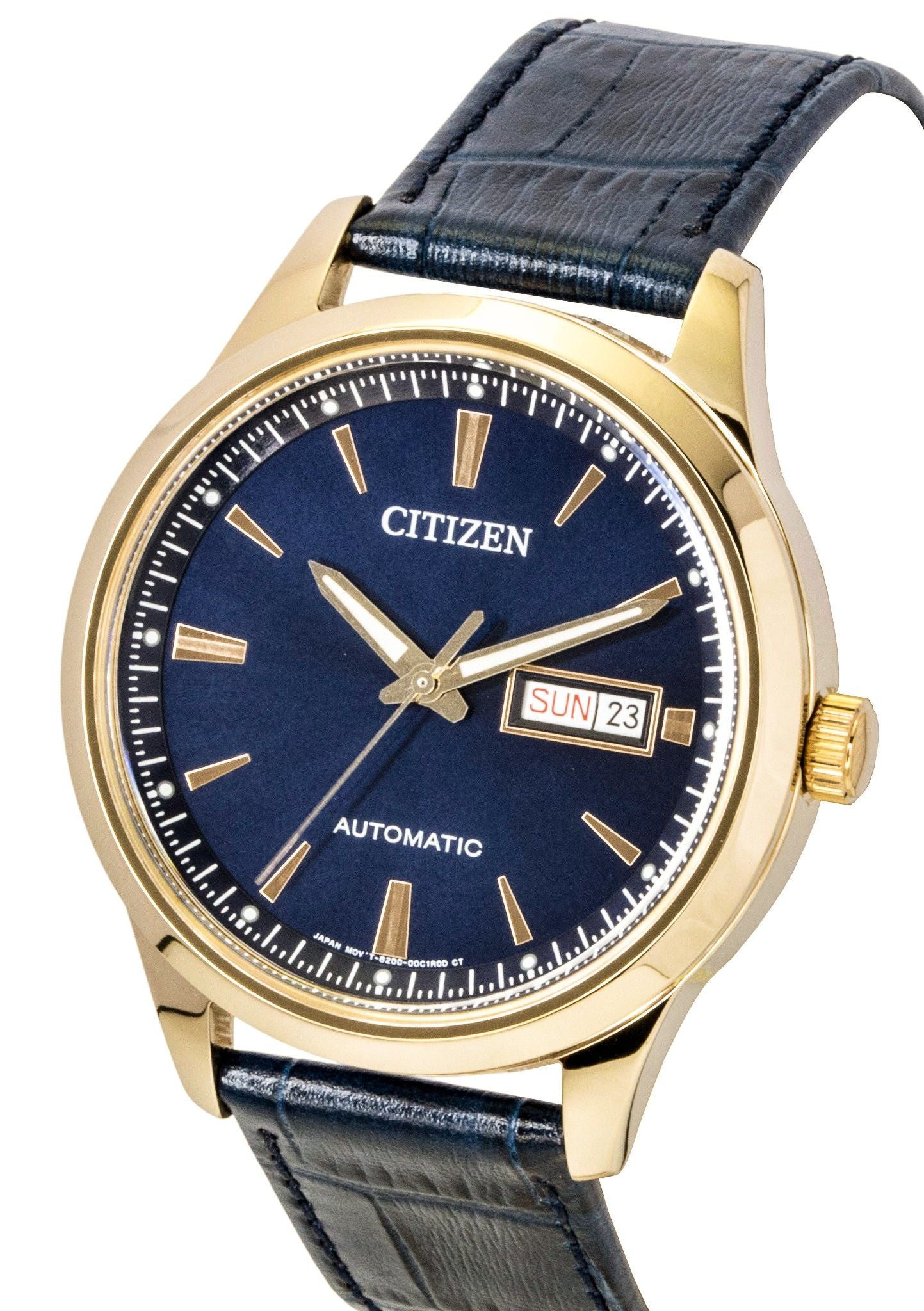 Citizen Tsuyosa Analog Lederarmband Blaues Zifferblatt Automatik NY4063-01L Herrenuhr