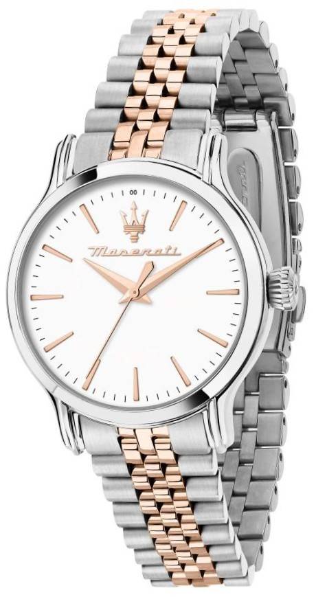 Maserati Epoca Two Tone Edelstahl White Dial Quarz R8853118520 100M Damenuhr