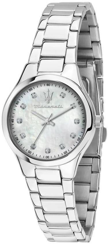 Maserati Attrazione Crystal Accents Edelstahl Perlmutt-Zifferblatt Quarz R8853151504 Damenuhr
