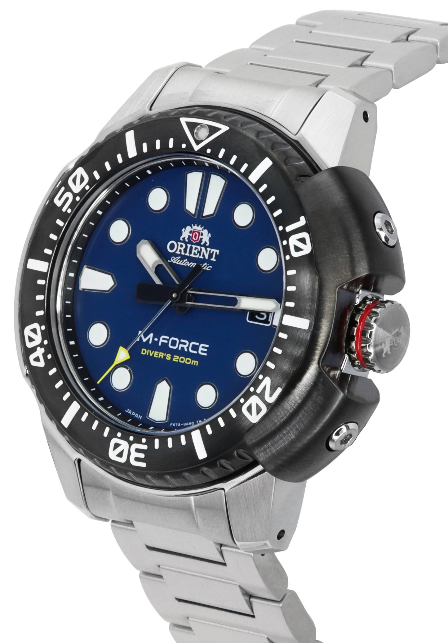 Orient M-Force AC0L Sports Edelstahl Blaues Zifferblatt Automatik Taucher RA-AC0L07L00B 200M Herrenuhr