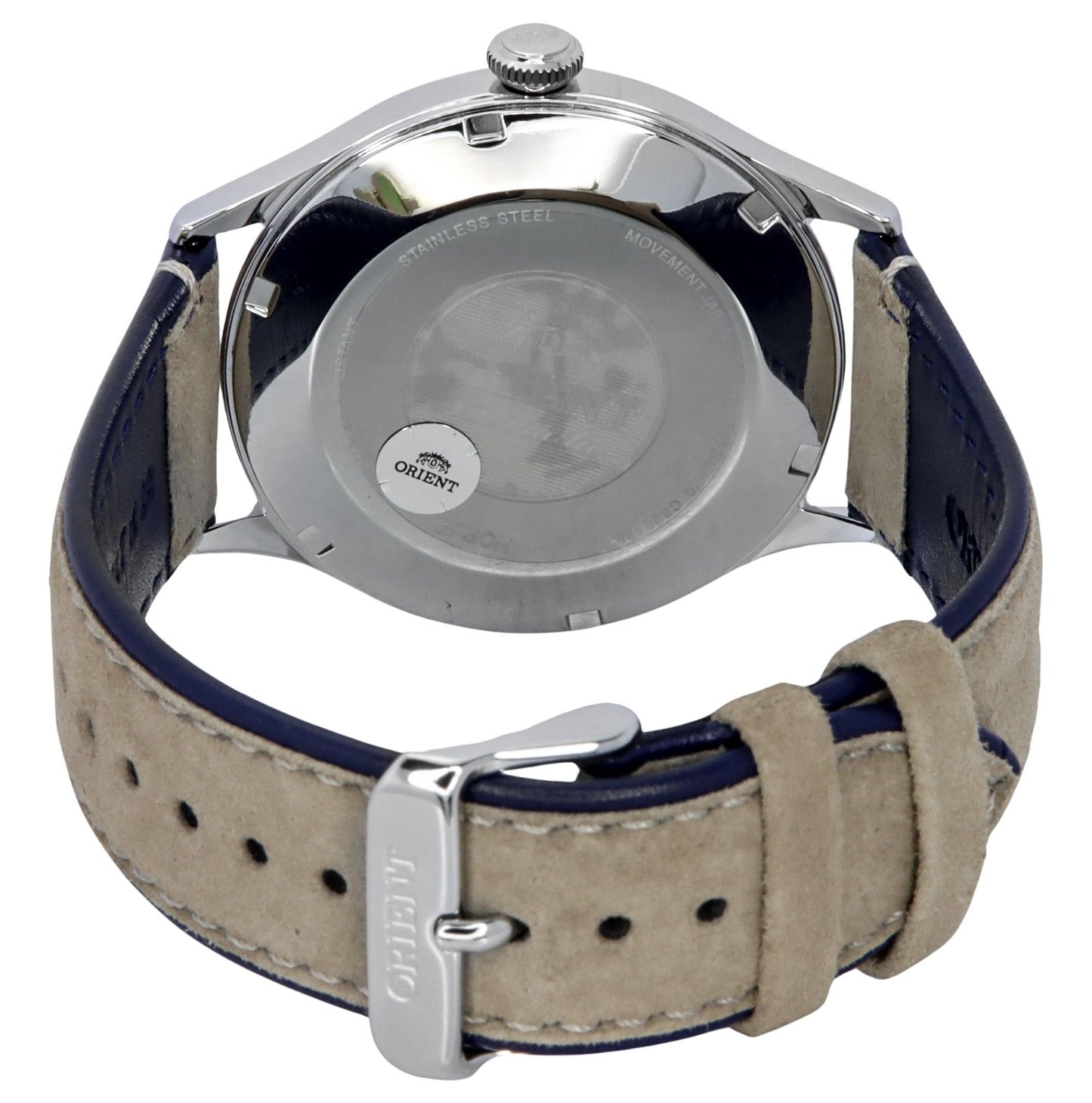 Orient Bambino Version 4 Classic Suede Lederarmband Navy Blaues Zifferblatt Automatik RA-AC0P02L10B RA-AC0P02L30B Herrenuhr