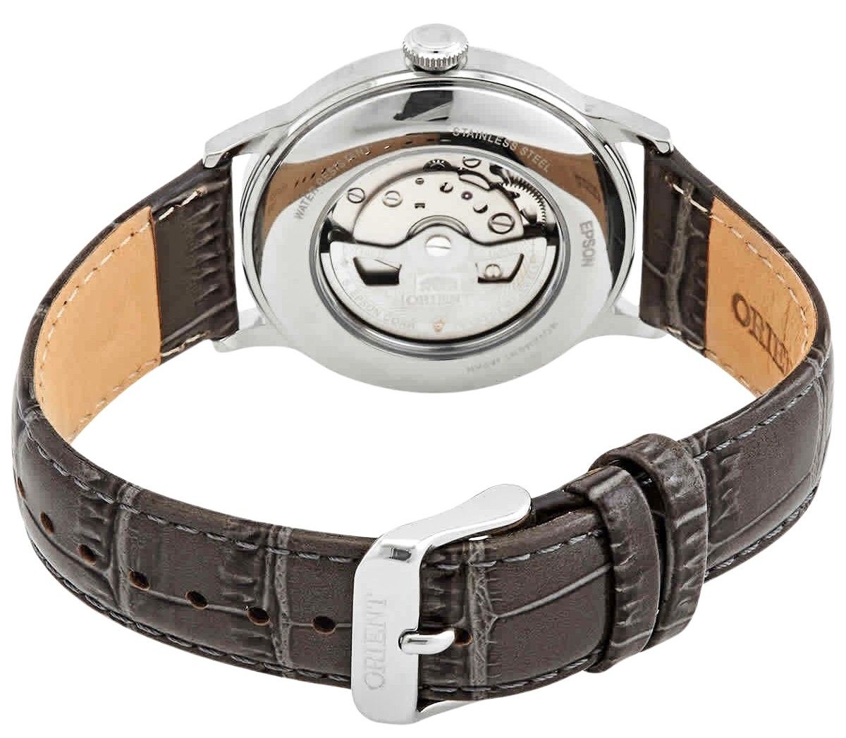 Orient Bambino Version 8 Classic Lederarmband Graues Zifferblatt Automatik RA-AK0704N10B Herrenuhr