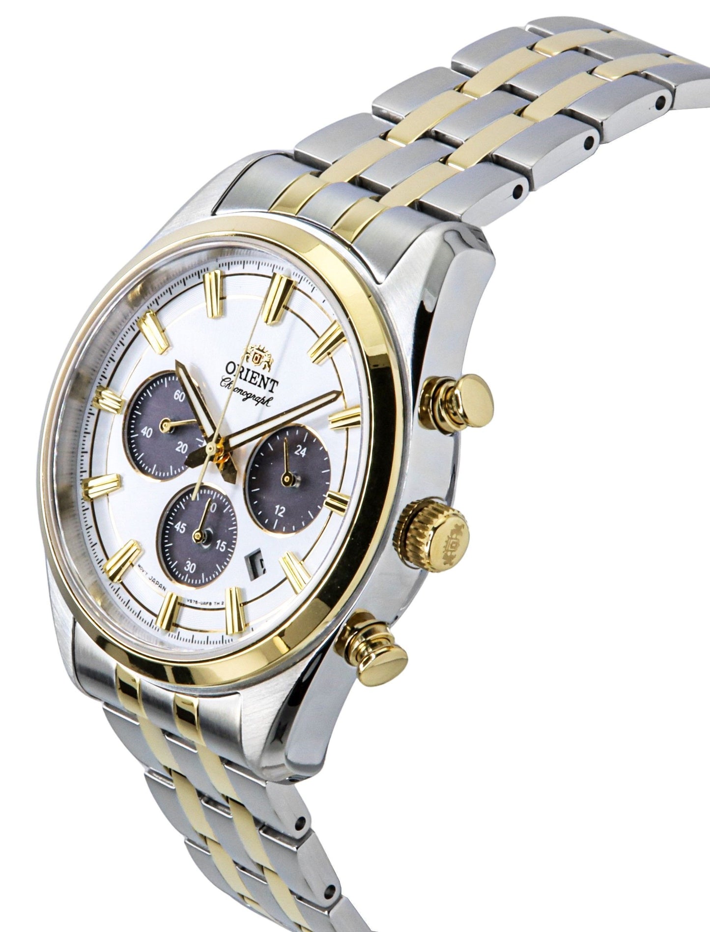 Orient Contemporary Chronograph Two Tone Edelstahl White Dial Quarz RA-TX0302S Herrenuhr