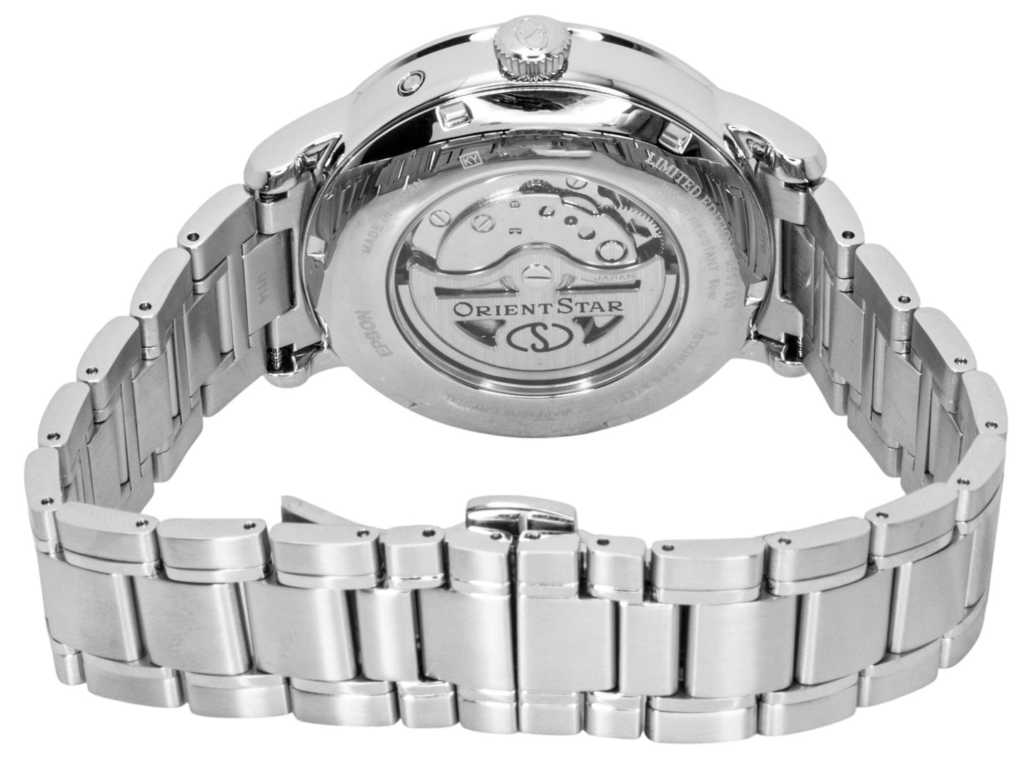 Orient Star M45 F7 Mechanisch Moon Phase Edelstahl Light Blue Open Heart Dial Automatik RE-BT0007L Herrenuhr
