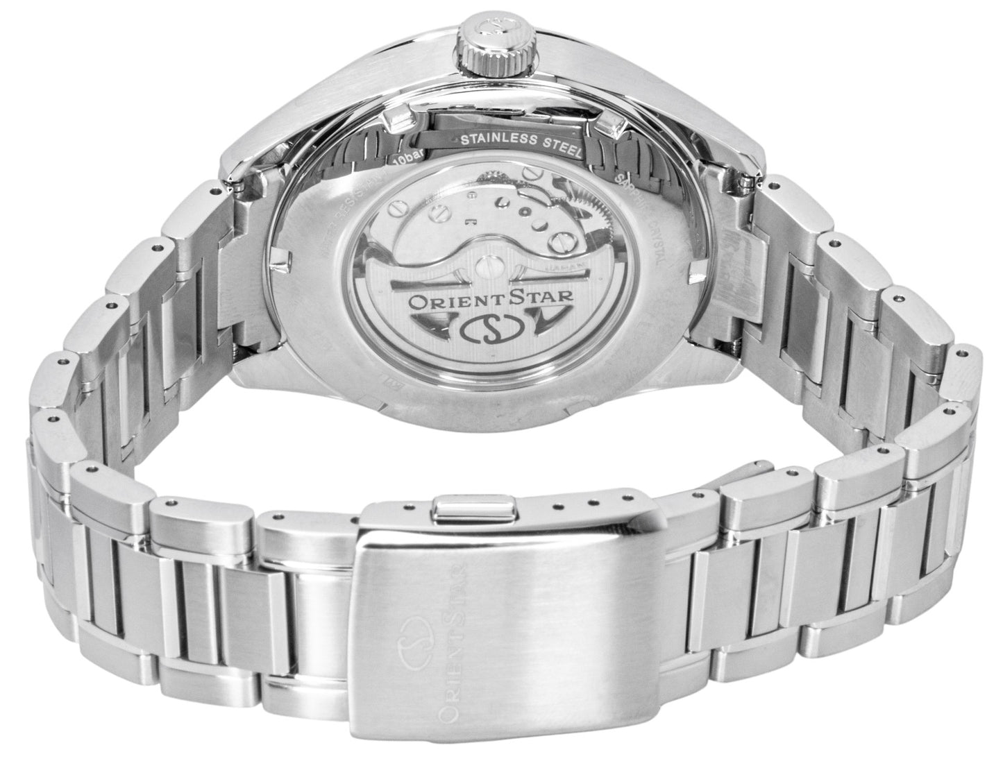 Orient Star Contemporary M34 F7 Edelstahl Open Heart Blaues Zifferblatt Automatik RE-BY0010L Herrenuhr