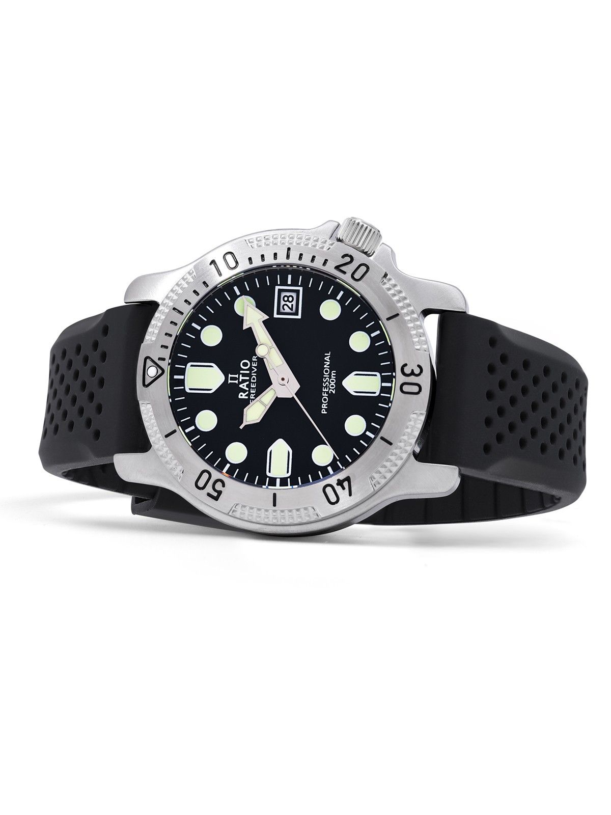Ratio FreeDiver Professional Sapphire Schwarzes Zifferblatt Quarz RTF021 200M Herrenuhr