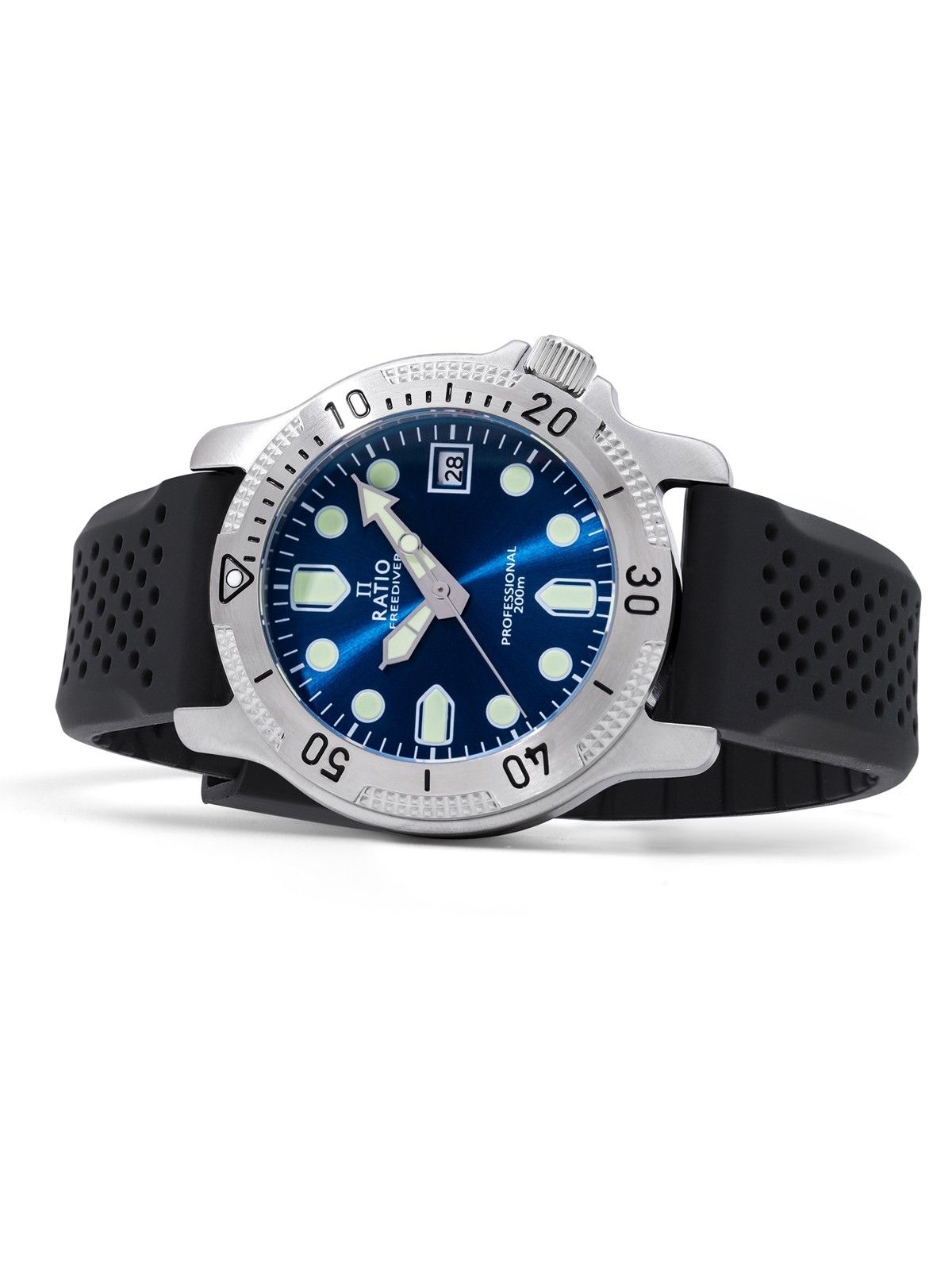 Ratio FreeDiver Professional Sapphire Blue Sunray Dial Quarz RTF023 200M Herrenuhr