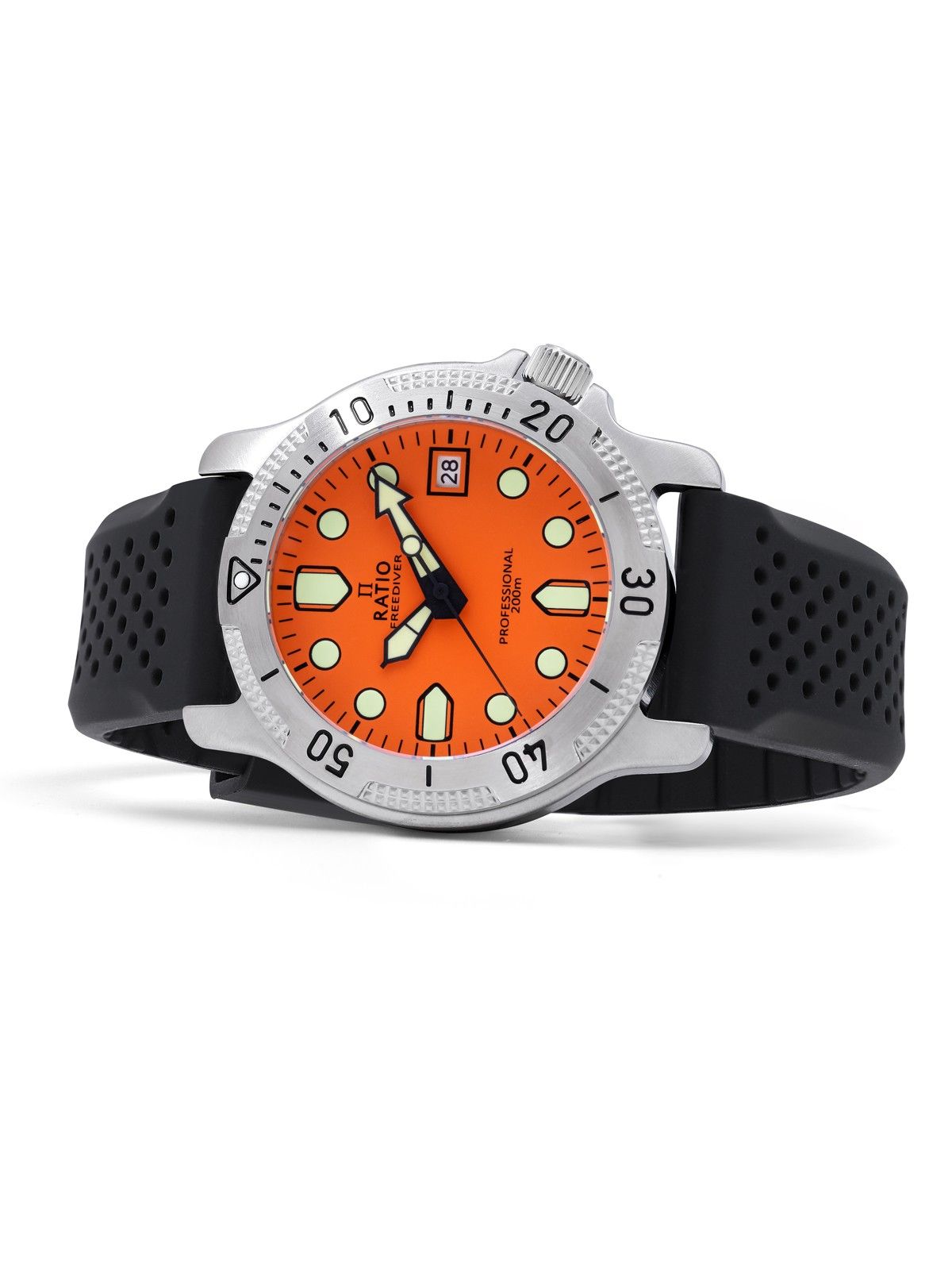 Ratio FreeDiver Professional Sapphire Orange Dial Quarz RTF025 200M Herrenuhr