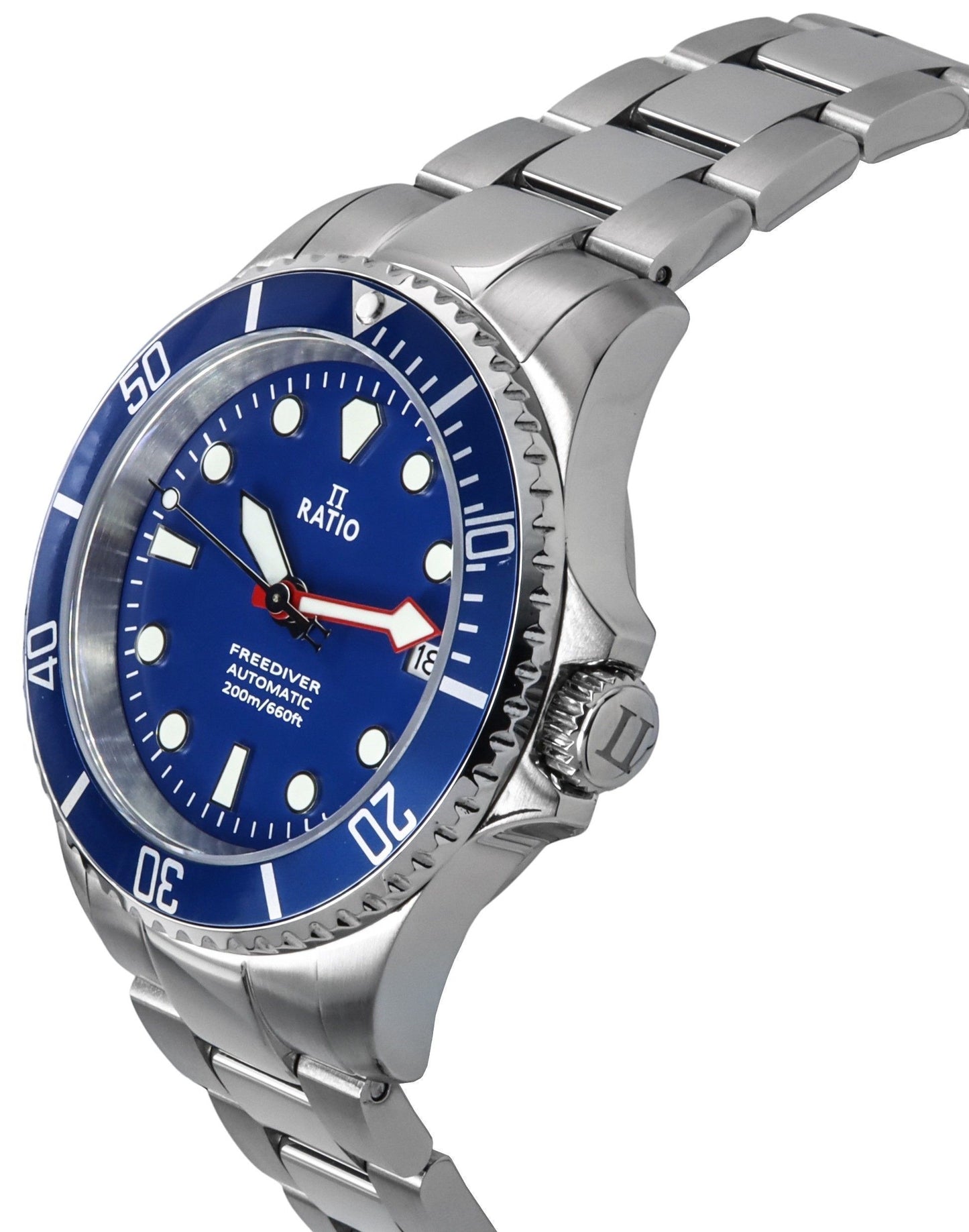 Ratio FreeDiver Sapphire Edelstahl Blaues Zifferblatt Automatik RTF043 200M Herrenuhr