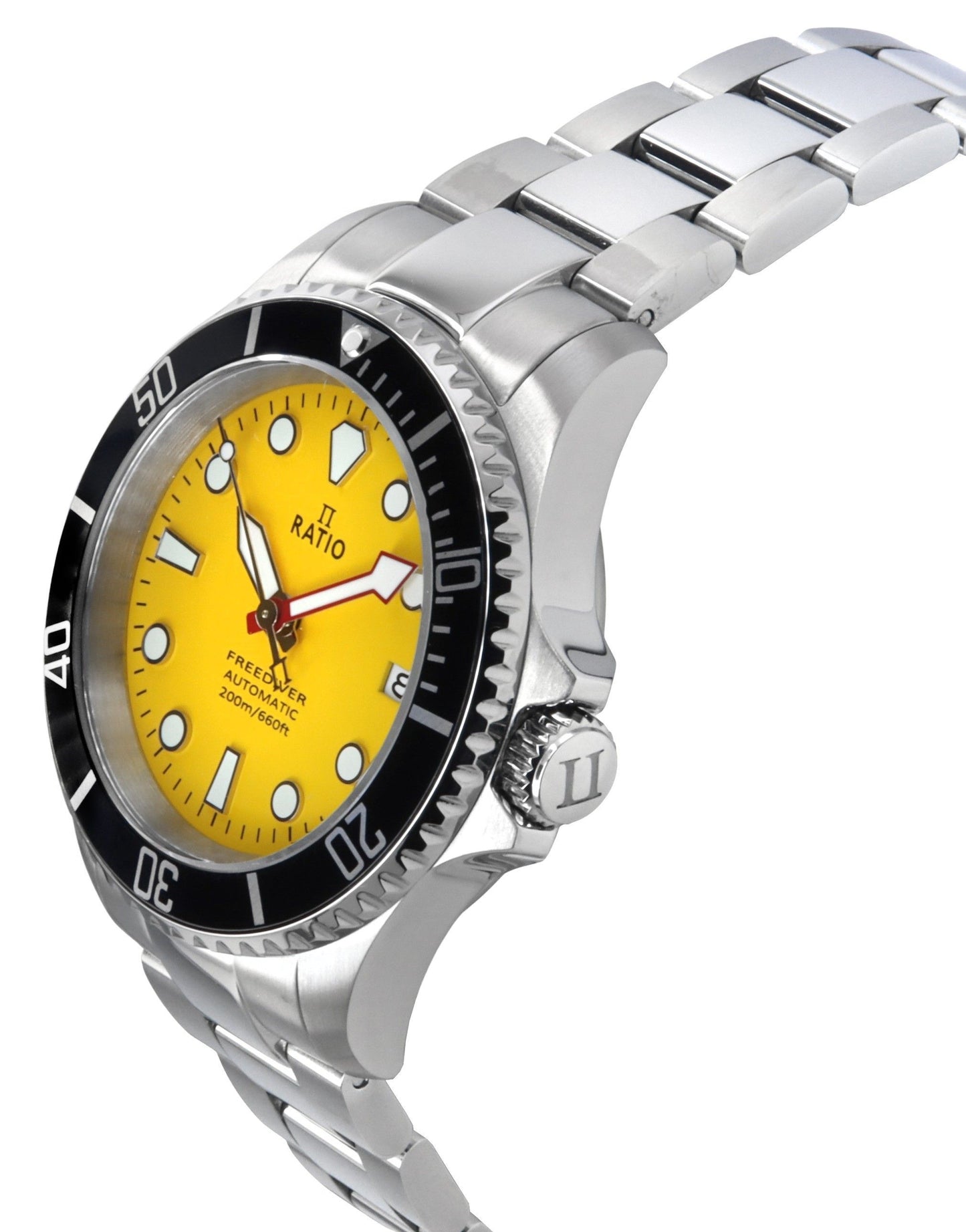 Ratio FreeDiver Sapphire Edelstahl Yellow Dial Automatik RTF044 200M Herrenuhr