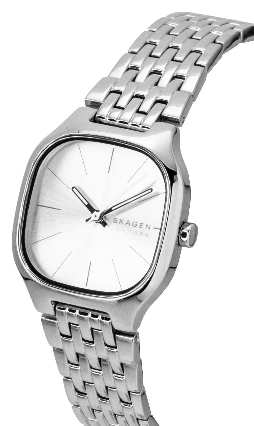 Skagen Mellem Lille Edelstahl Silberfarbenes Zifferblatt Quarz SKW3159 Damenuhr