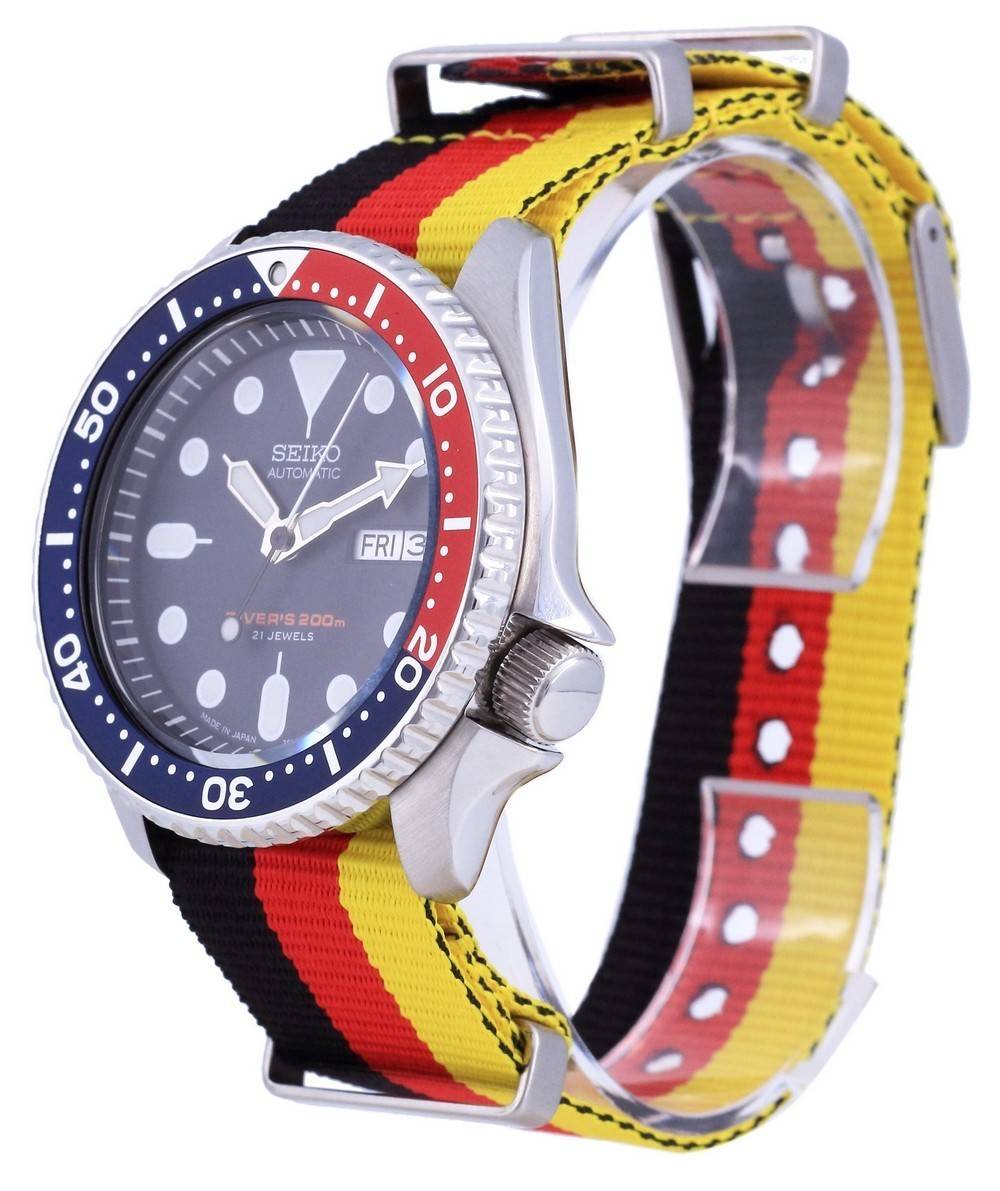 Seiko Automatik Taucher Polyester Made in Japan SKX009J1-var-NATO26 200M Herrenuhr