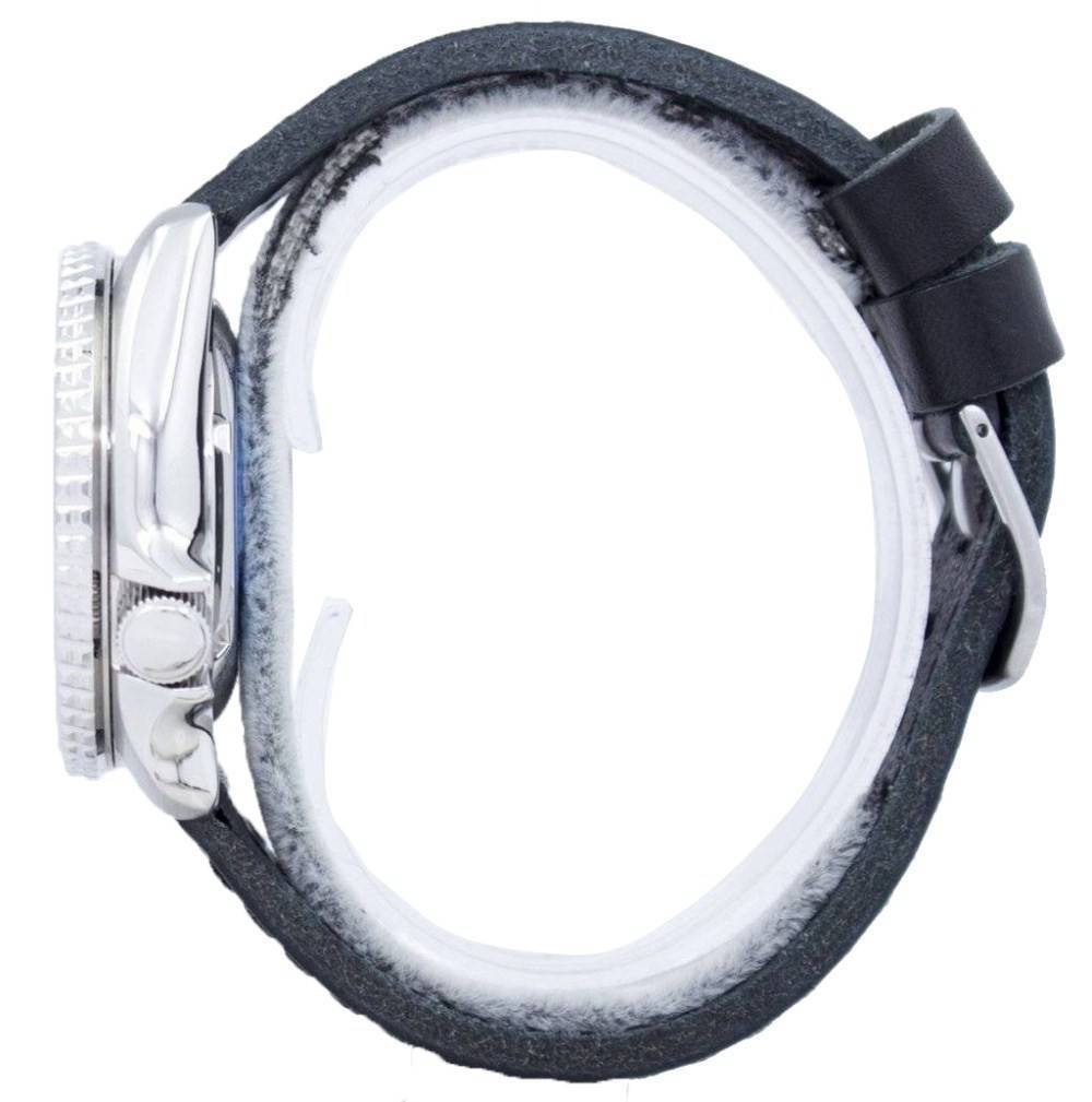 Seiko Automatik Taucher Black Leather SKX009K1-var-LS8 200M Herrenuhr