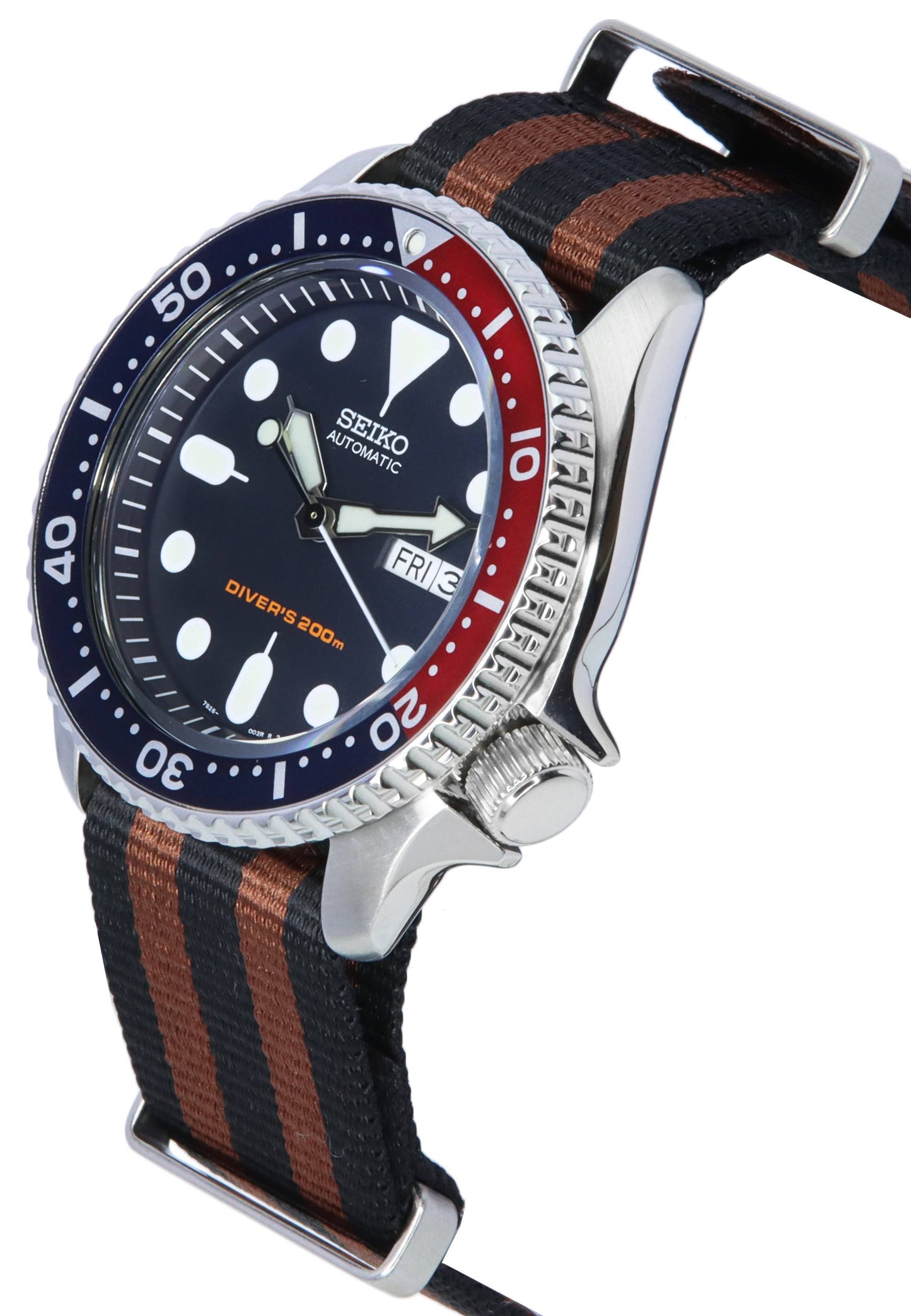 Seiko Blaues Zifferblatt Automatik Taucher SKX009K1-var-NATO22 200M Herrenuhr