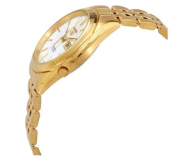 Seiko 5 Goldfarben Edelstahl White Dial 21 Jewels Automatik SNKL26K1 Herrenuhr