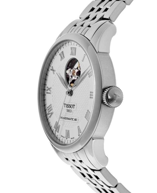 Tissot Le Locle Powermatic 80 Open Heart Silberfarbenes Zifferblatt Automatik T006.407.11.033.02 Herrenuhr