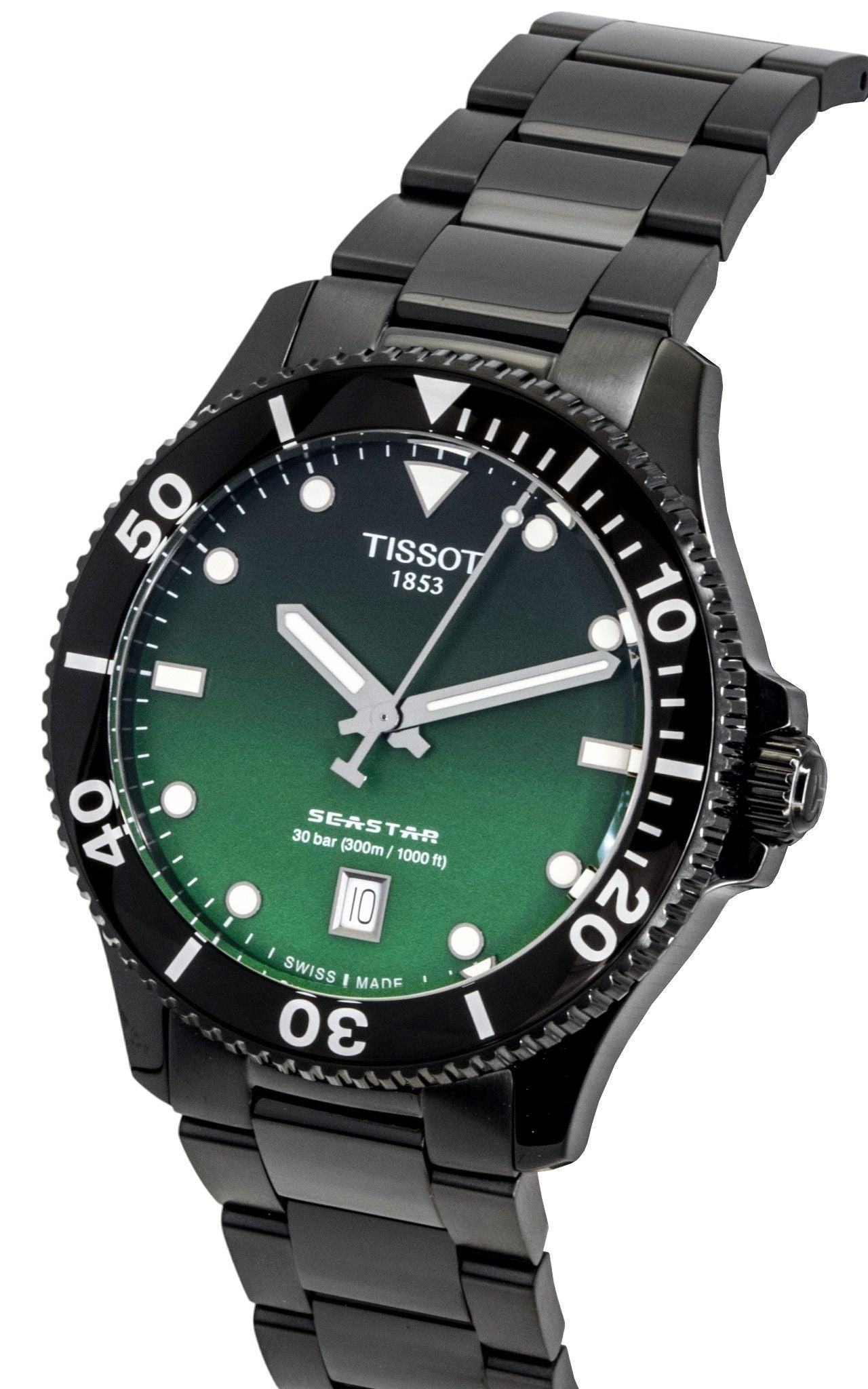 Tissot Seastar 1000 Edelstahl Gr?nes Zifferblatt Quarz Taucher T120.410.33.091.00 300M Herrenuhr