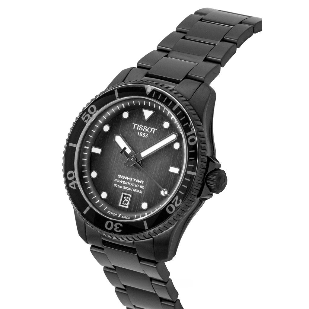 Tissot Seastar 1000 Edelstahl Grey And Schwarzes Zifferblatt Automatik Taucher T120.807.33.051.00 300M Herrenuhr