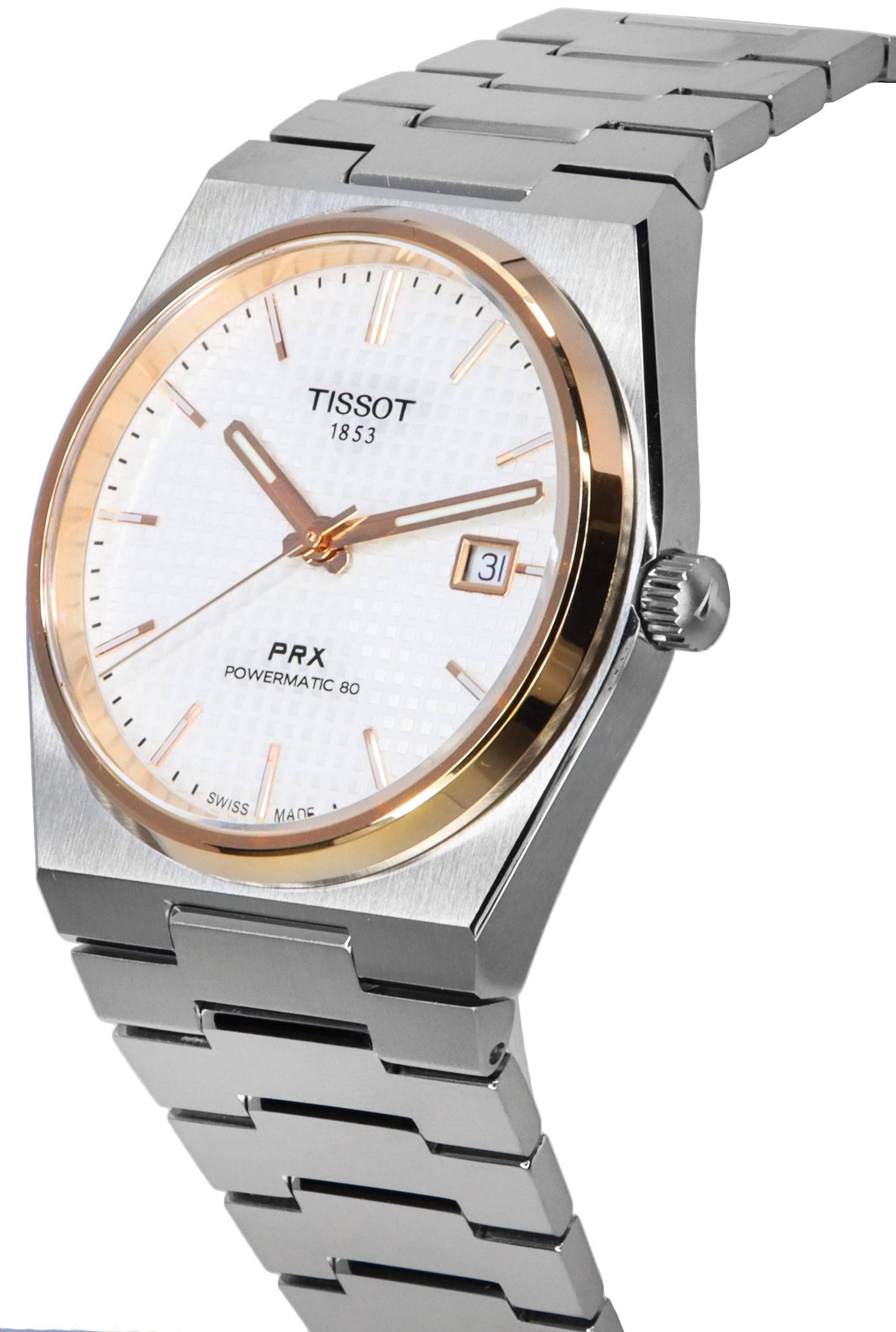 Tissot PRX T-Classic Powermatic 80 Silberfarbenes Zifferblatt T137.407.21.031.00 T1374072103100 100M Herrenuhr