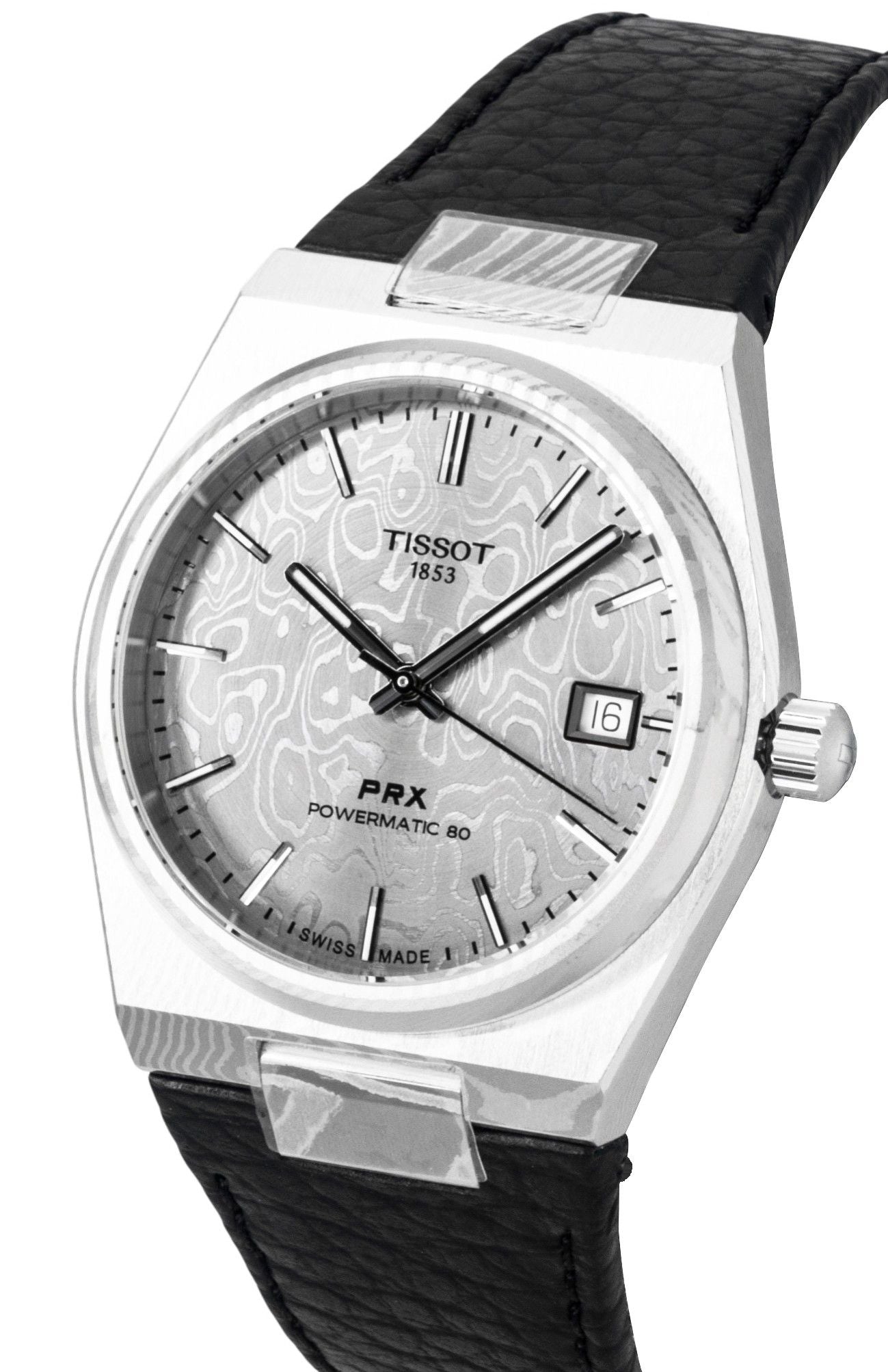 Tissot PRX Damascus Steel Synthetic Strap Graues Zifferblatt Automatik T137.807.96.081.00 100M Herrenuhr