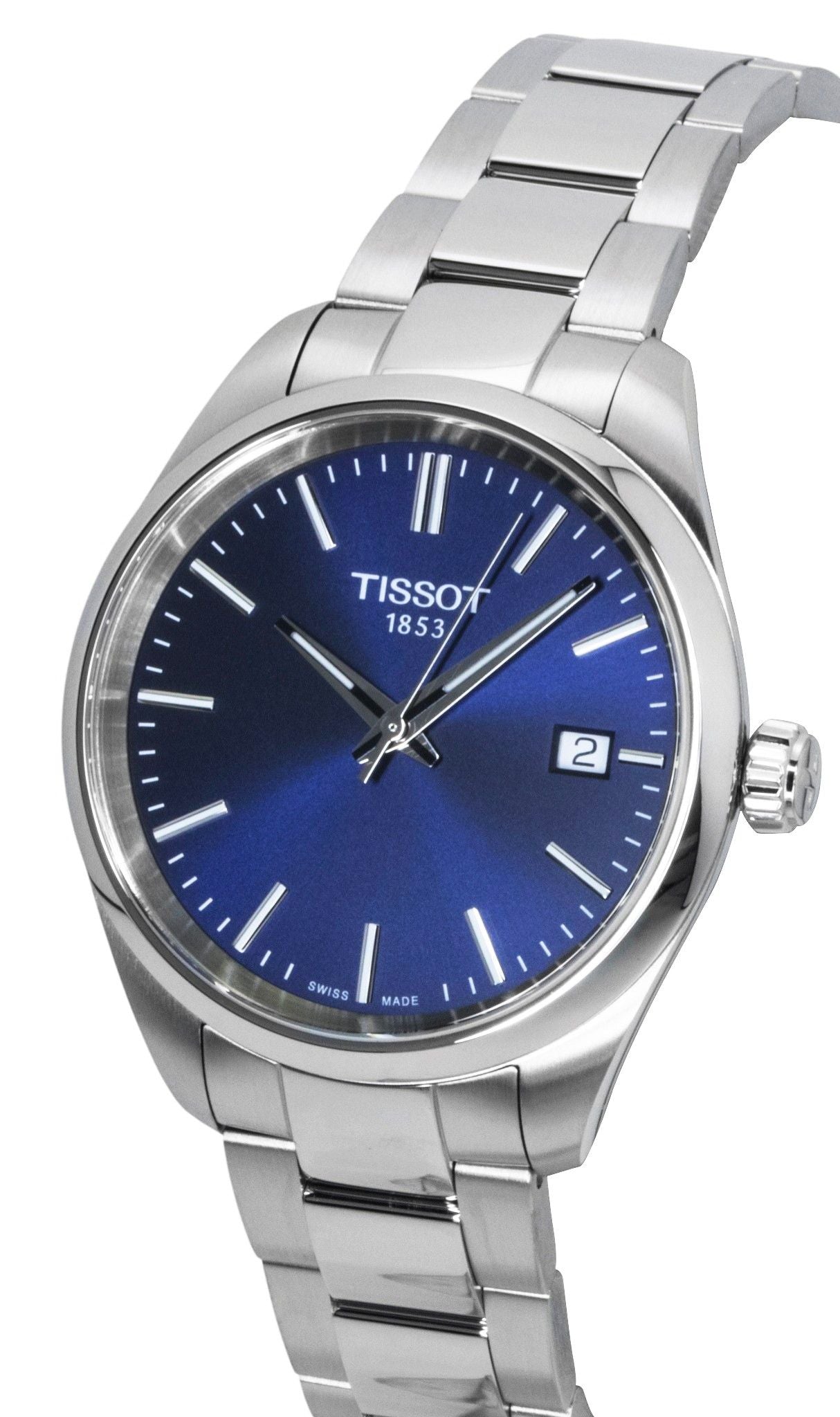 Tissot PR 100 Edelstahl Blaues Zifferblatt Quarz T150.210.11.041.00 100M Damenuhr