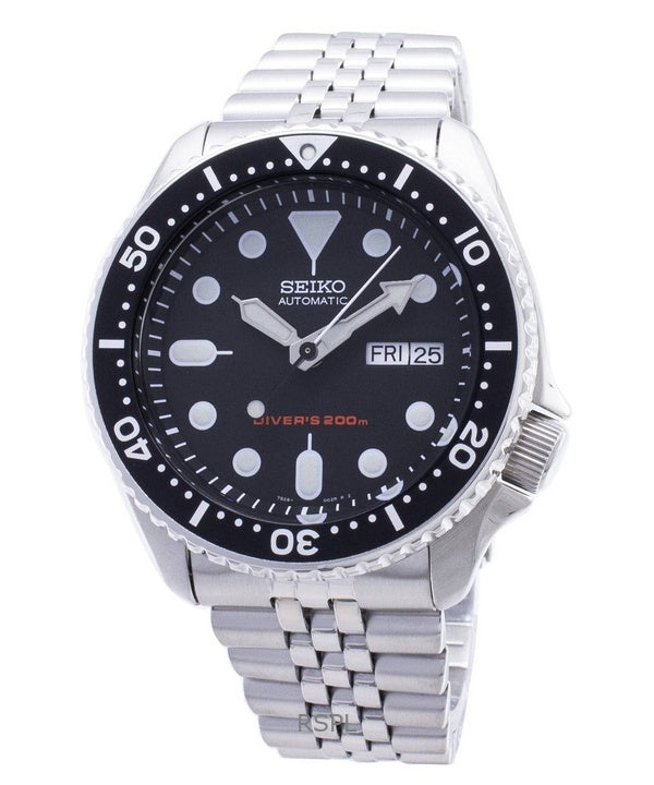 General?berholt Seiko Schwarzes Zifferblatt Automatik Divers SKX007K2 Herrenuhr