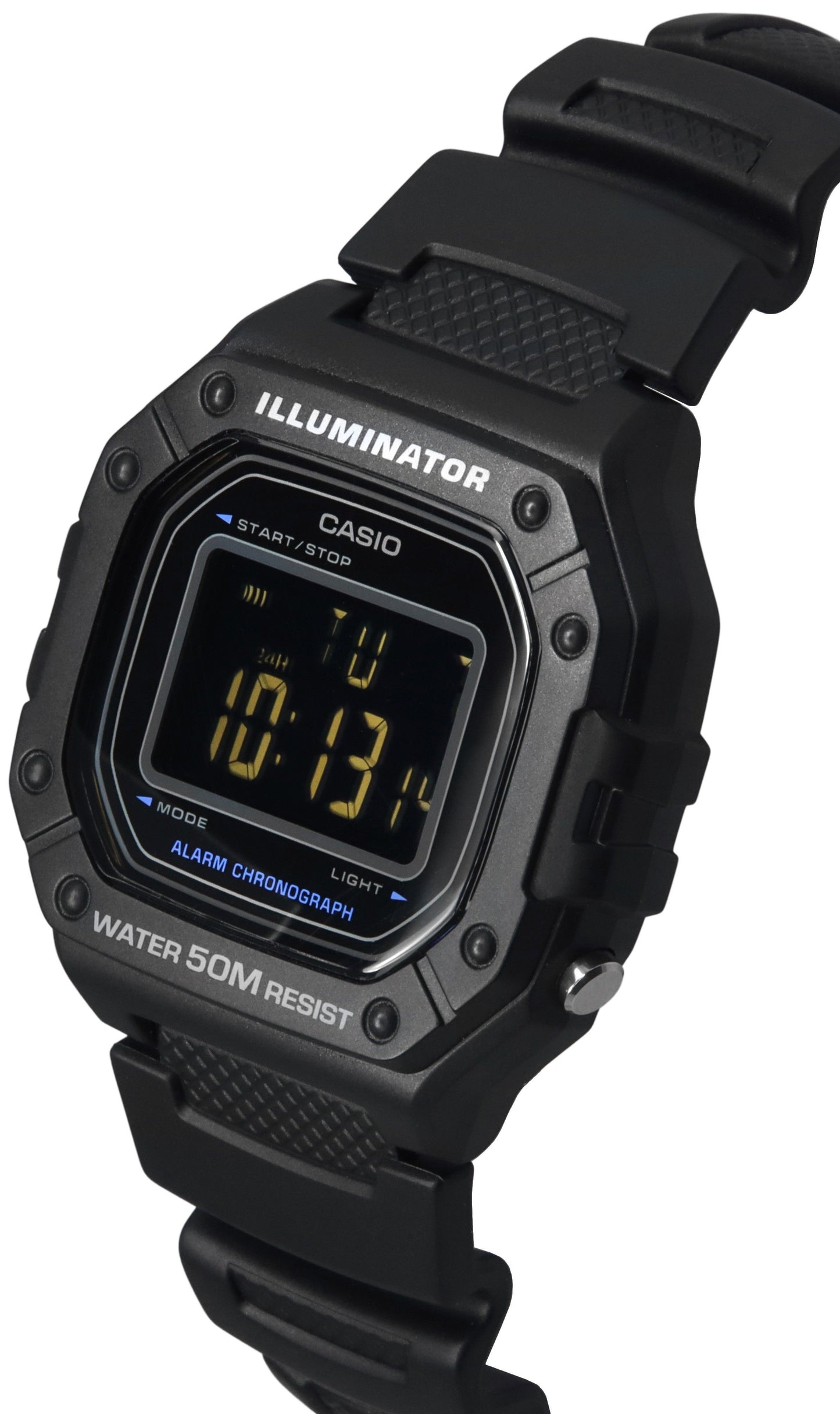 Casio Standard Digital Resin Strap Schwarzes Zifferblatt Quarz W-218H-1B Herrenuhr