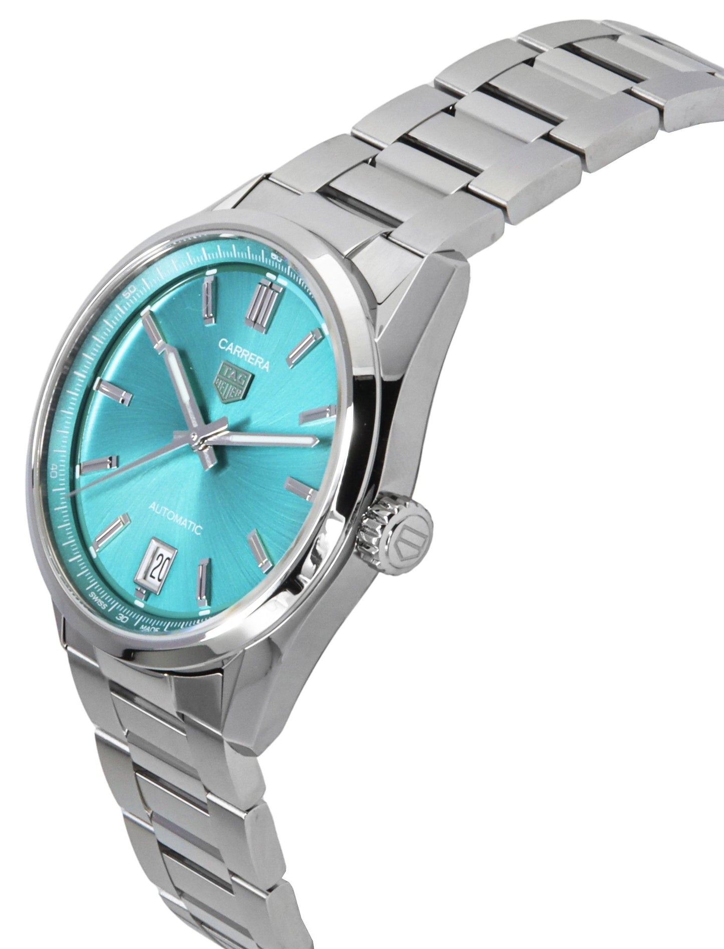 TAG Heuer Carrera Edelstahl Turquoise Blaues Zifferblatt Automatik WBN2316.BA0001 Damenuhr