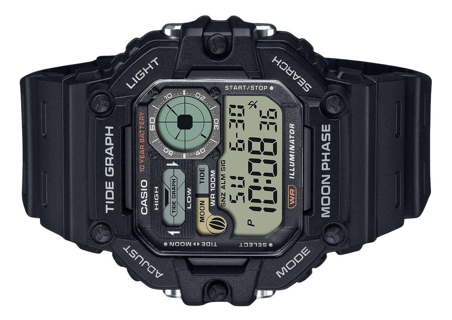 Casio Standard Digital Graph Moon Phase Resin Strap Quarz WS-1700H-1AV 100M Herrenuhr