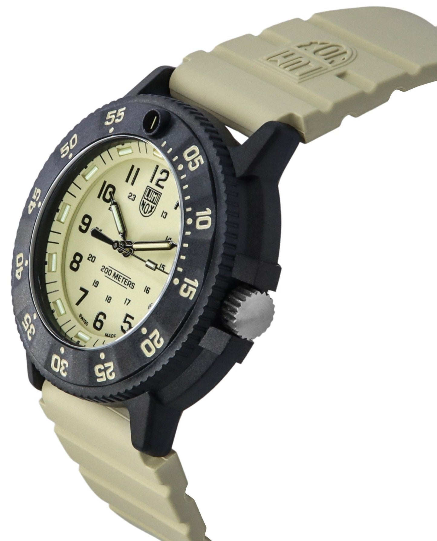 Luminox Original Navy Seal EVO Rubber Strap Beige Dial Quarz Taucher XS.3010.EVO.S 200M Herrenuhr