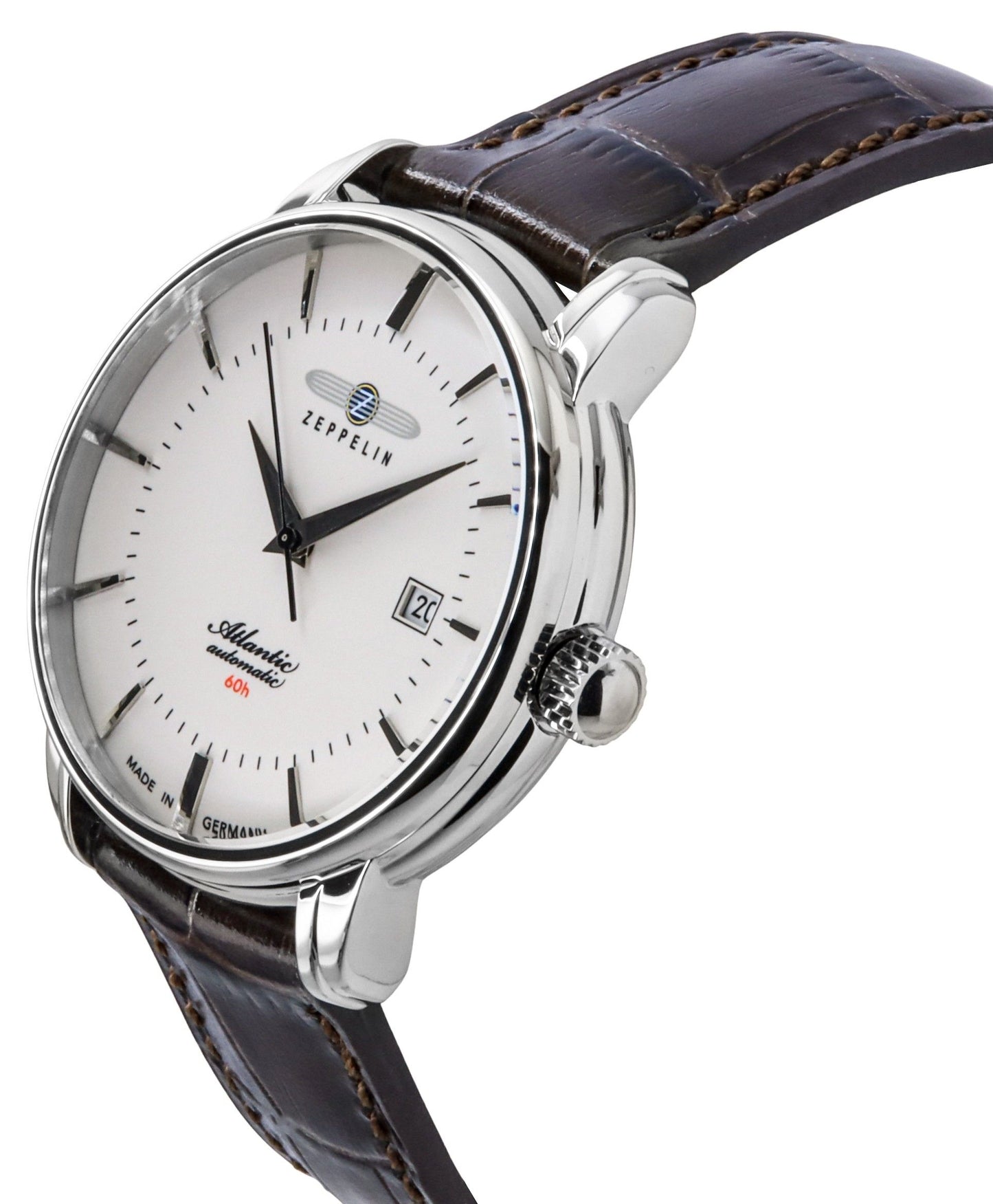 Zeppelin Atlantic Lederarmband Full Luminous Beige Dial Automatik 84605 Herrenuhr
