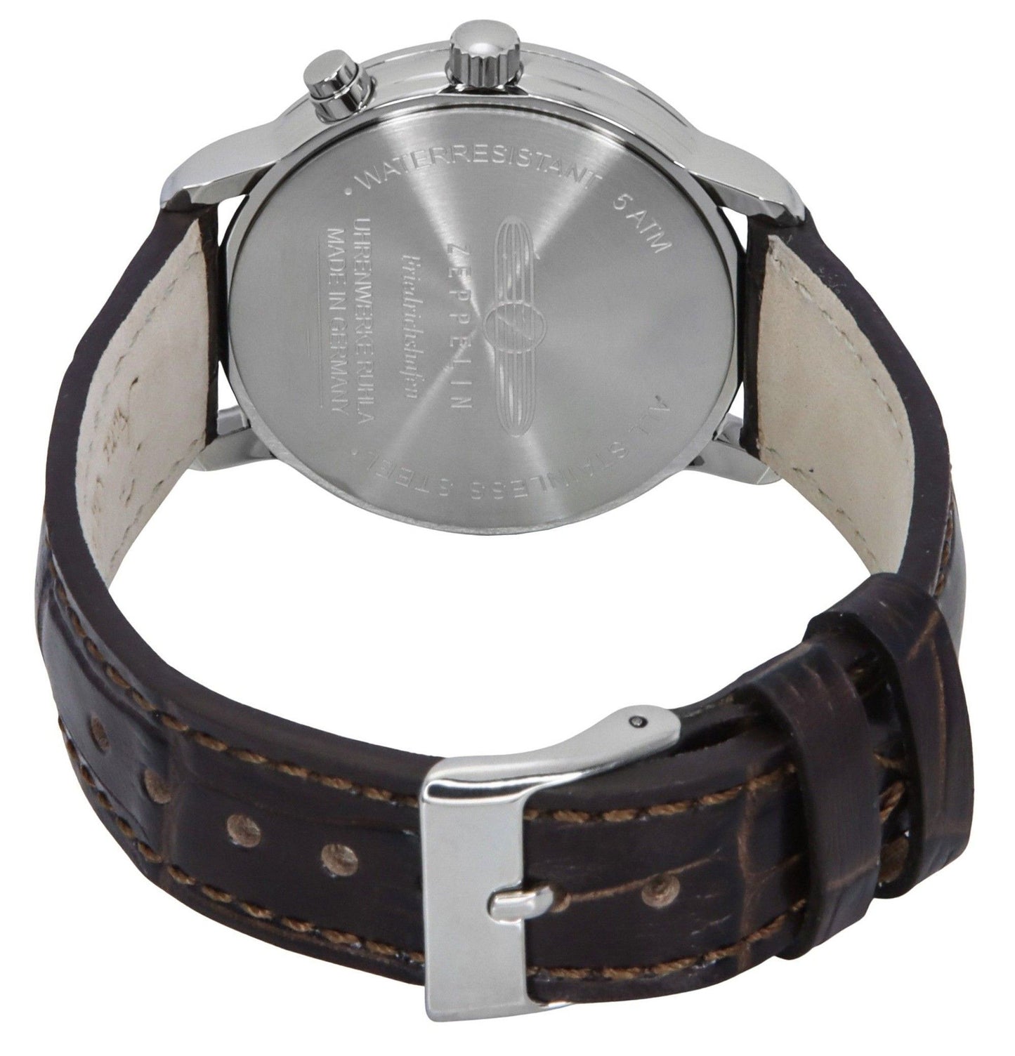 Zeppelin Friedrichshafen Lederarmband Gold Dial Quarz 85375 Damenuhr