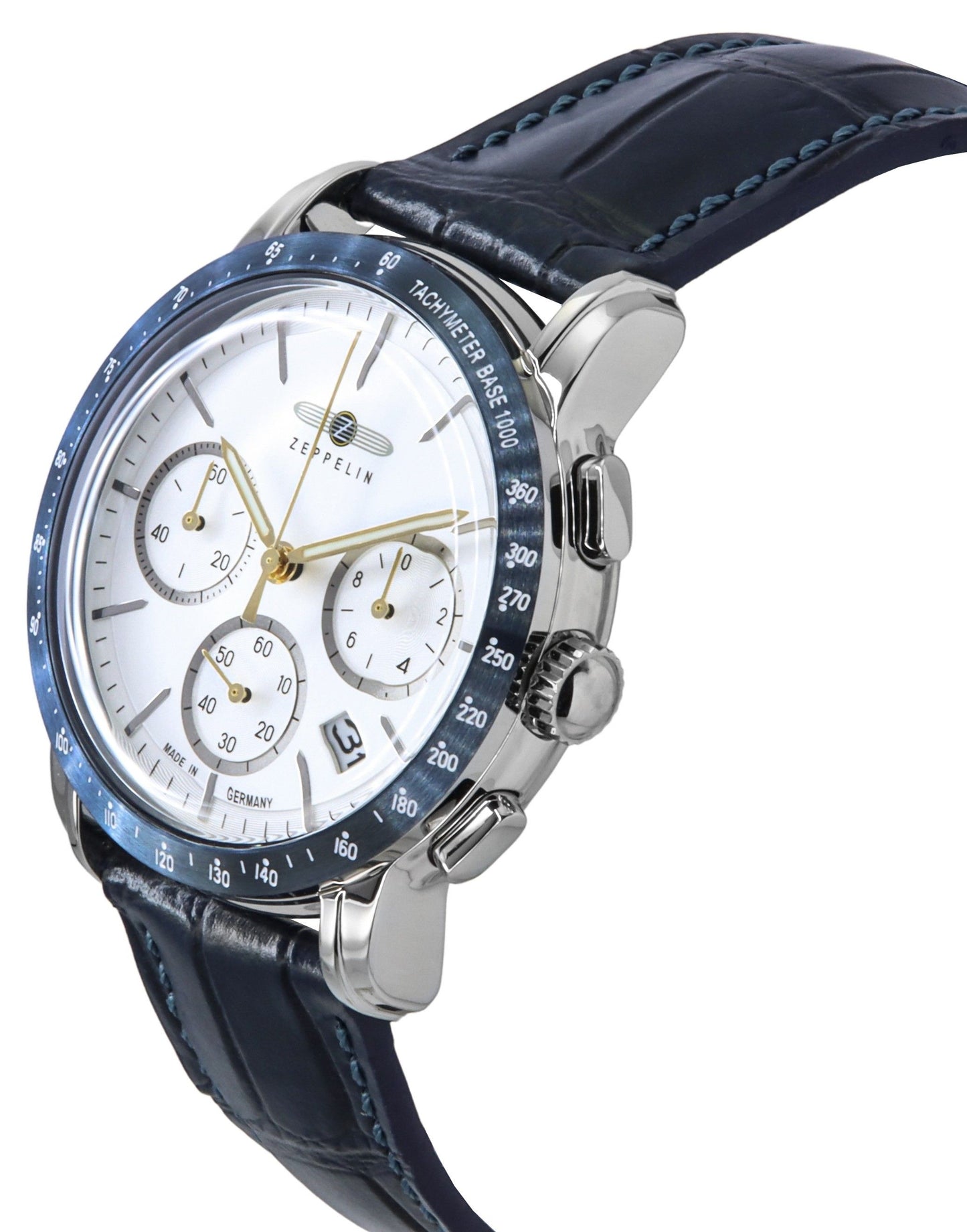Zeppelin New York Chronograph Lederarmband White Dial Quarz 88781 Herrenuhr