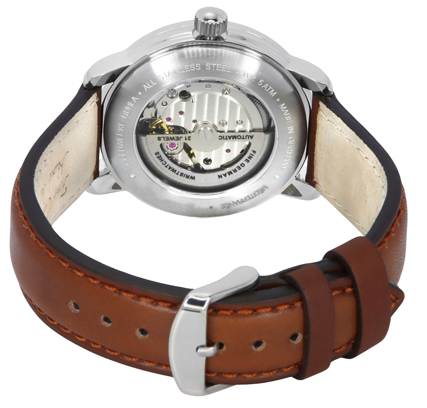 Zeppelin Mediterranean Lederarmband Beige Dial Automatik 96685 Herrenuhr