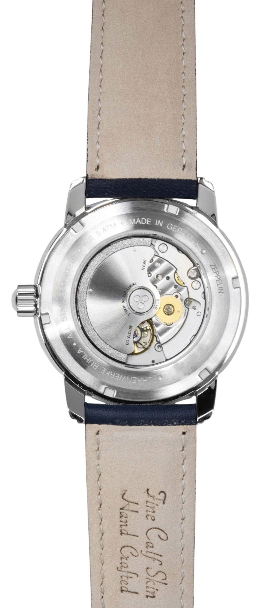 Zeppelin Mediterranee Lederarmband Blaues Zifferblatt Automatik 96903 Herrenuhr