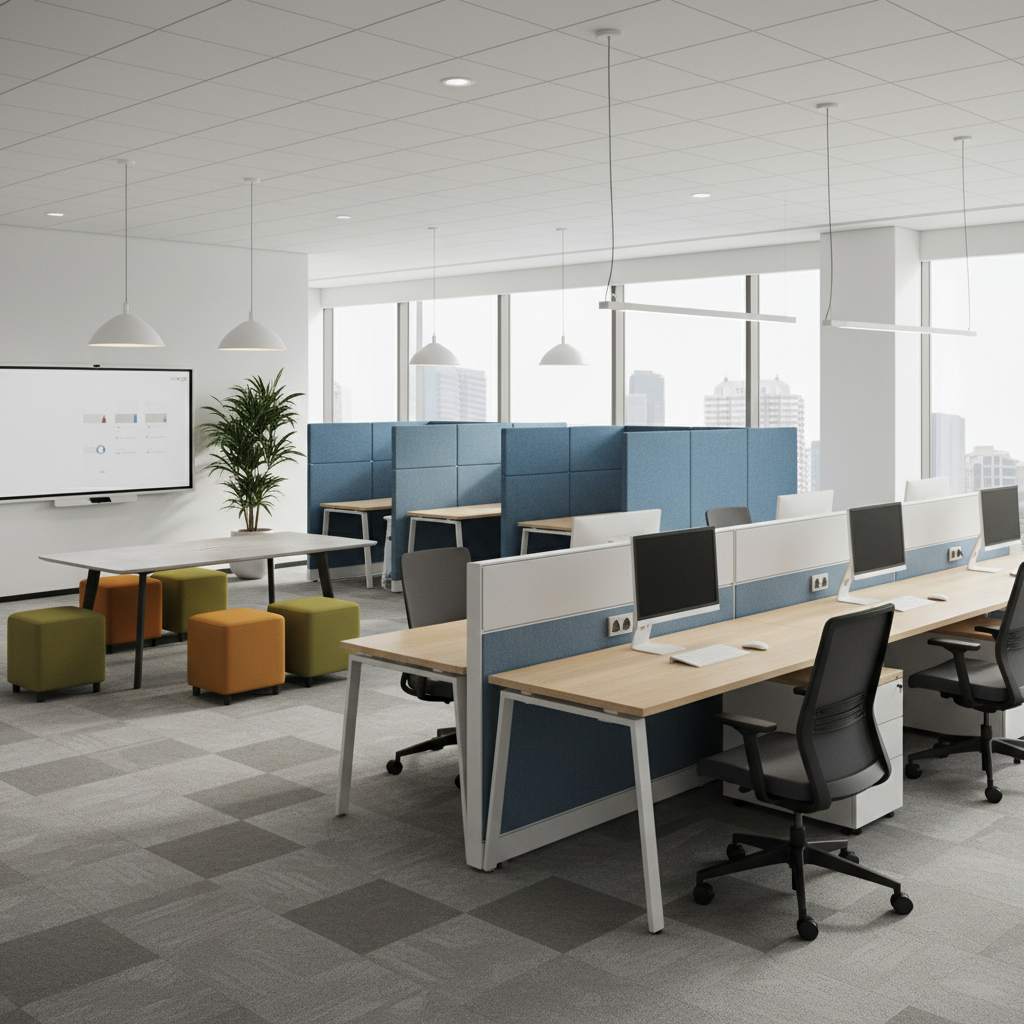 Arbeitsplätze im Großraumbüro