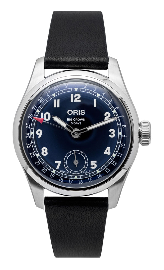 Oris Big Crown Pointer Date Calibre 403 Lederarmband Blaues Zifferblatt Automatik 01-403-7776-4065-07-5-19-11 Herrenuhr